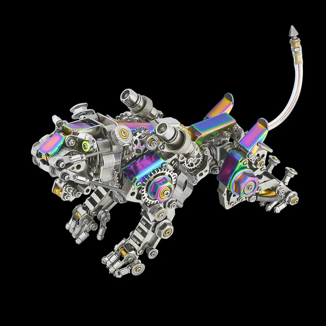 Puzzle in metallo 3D per adulti, 650 pezzi, modello Smilodon, Steampunk, tigre meccanica, regalo creativo per collezionisti e appassionati di bricolage, versione colorata
