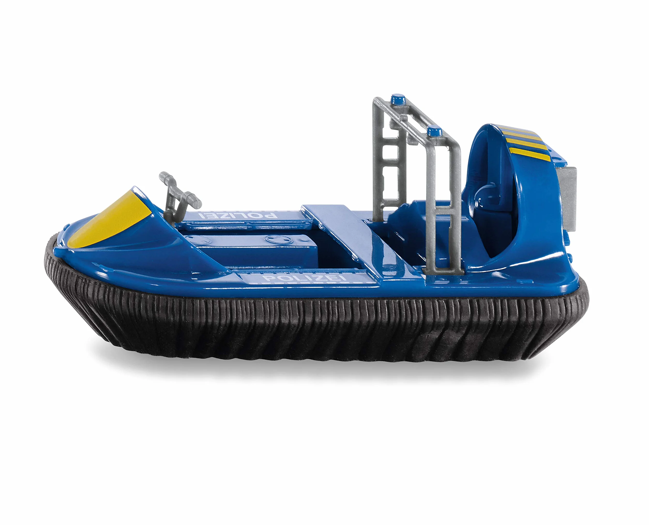 SIKU - 0890, hovercraft polizia, plastica, blu/giallo, può essere combinato con il veicolo della polizia e la barca della polizia, blu/nero