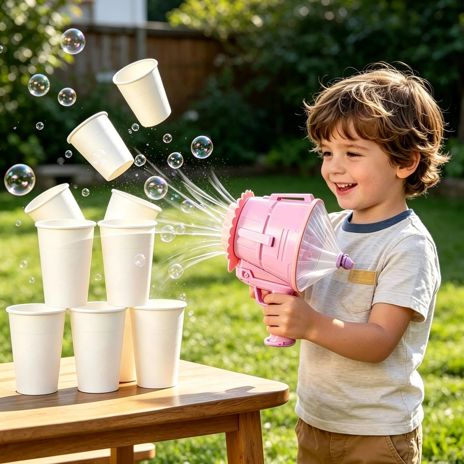 Macchina Bolle Giocattolo da Giardino Portatile | Soffiabolle Da Festa Per Bambini E Bambine Feste Di Compleanno E Vacanze Giardino Spiaggia Estivi Picnic Area Giochi