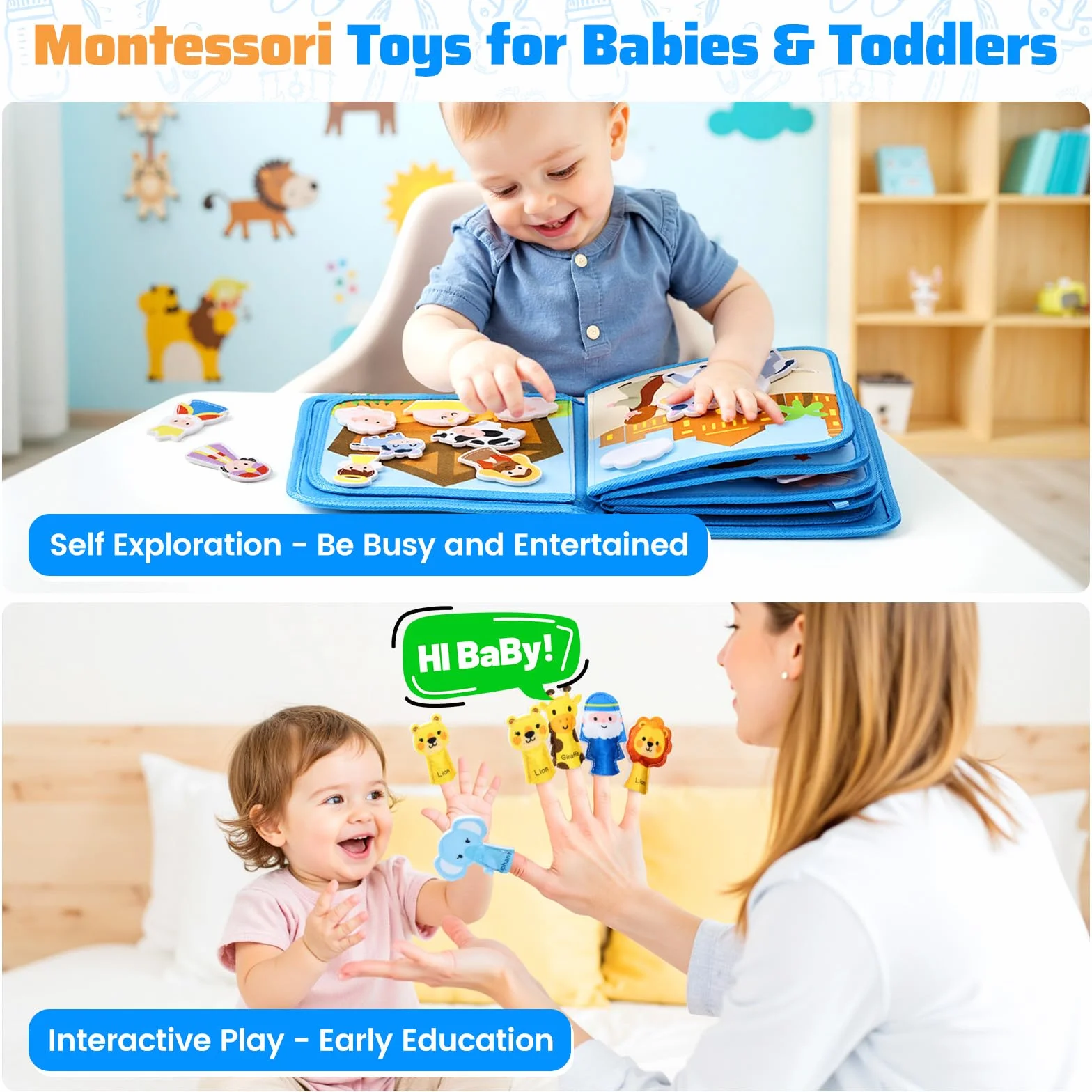 Esjay Busy Board Bible Quiet Activity Book per bambini piccoli Montessori Giocattoli a partire da 1 2 3 anni bambino gioco battesimo compleanno regalo ragazzi ragazze giocattolo educativo giocattolo