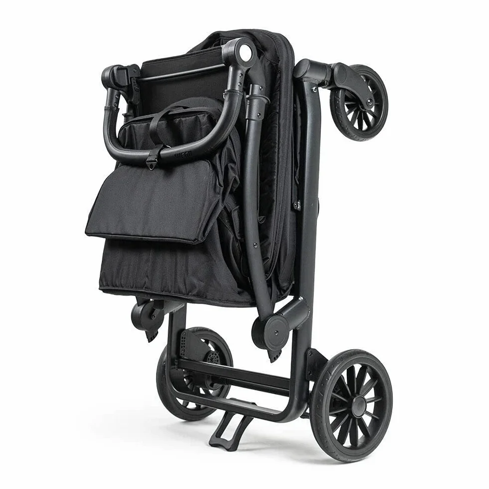 KETTLER Carrello Pieghevole COMPACT in Nero | Vassoio e Portabicchieri GRATIS | Pieghevole con Tettoia Solare | Salvaspazio | Maneggevole e Facile da Guidare | Capacità di Carico 70 kg | 1-2 Bambini