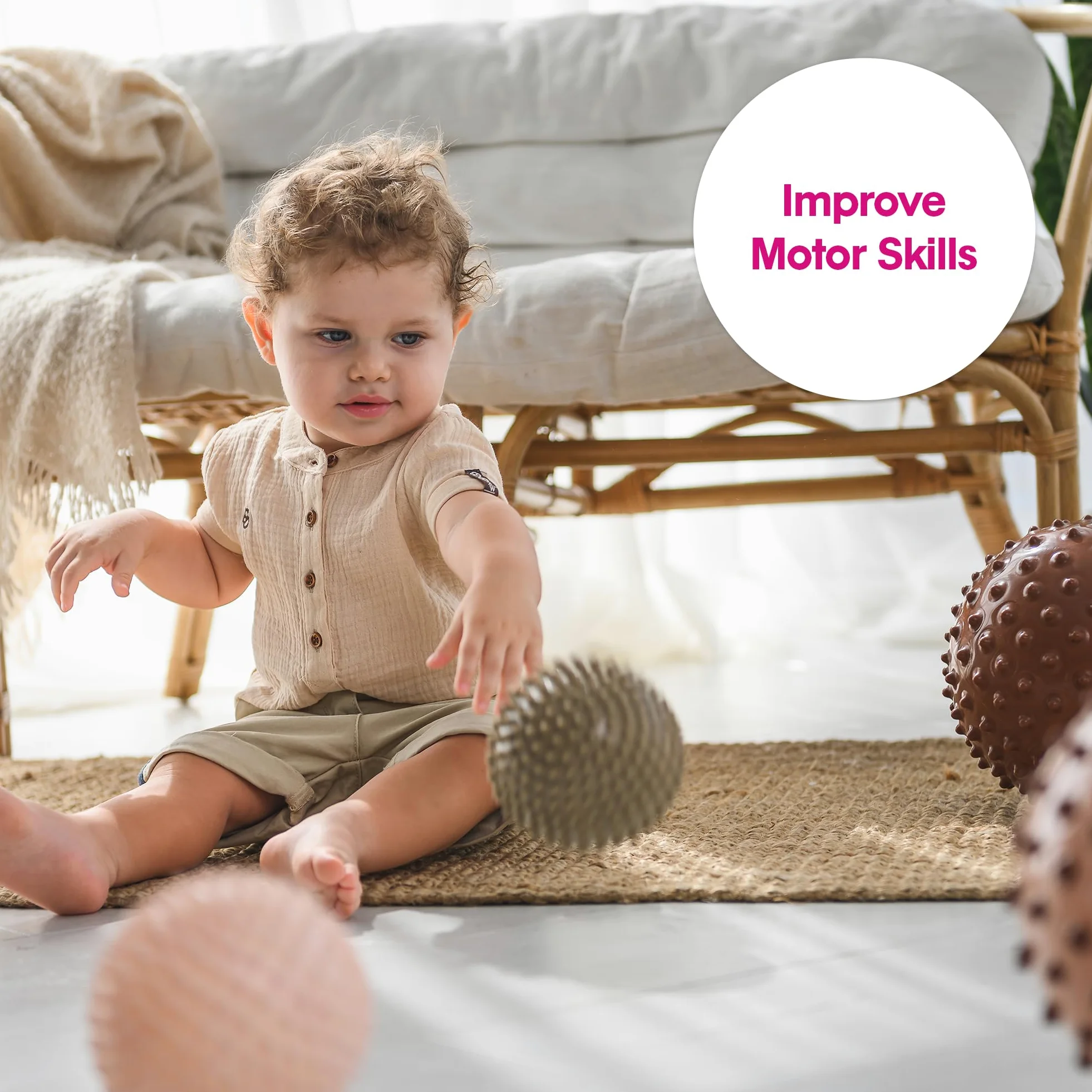 Edushape Sensoriali Palline Boho Chic - 10cm