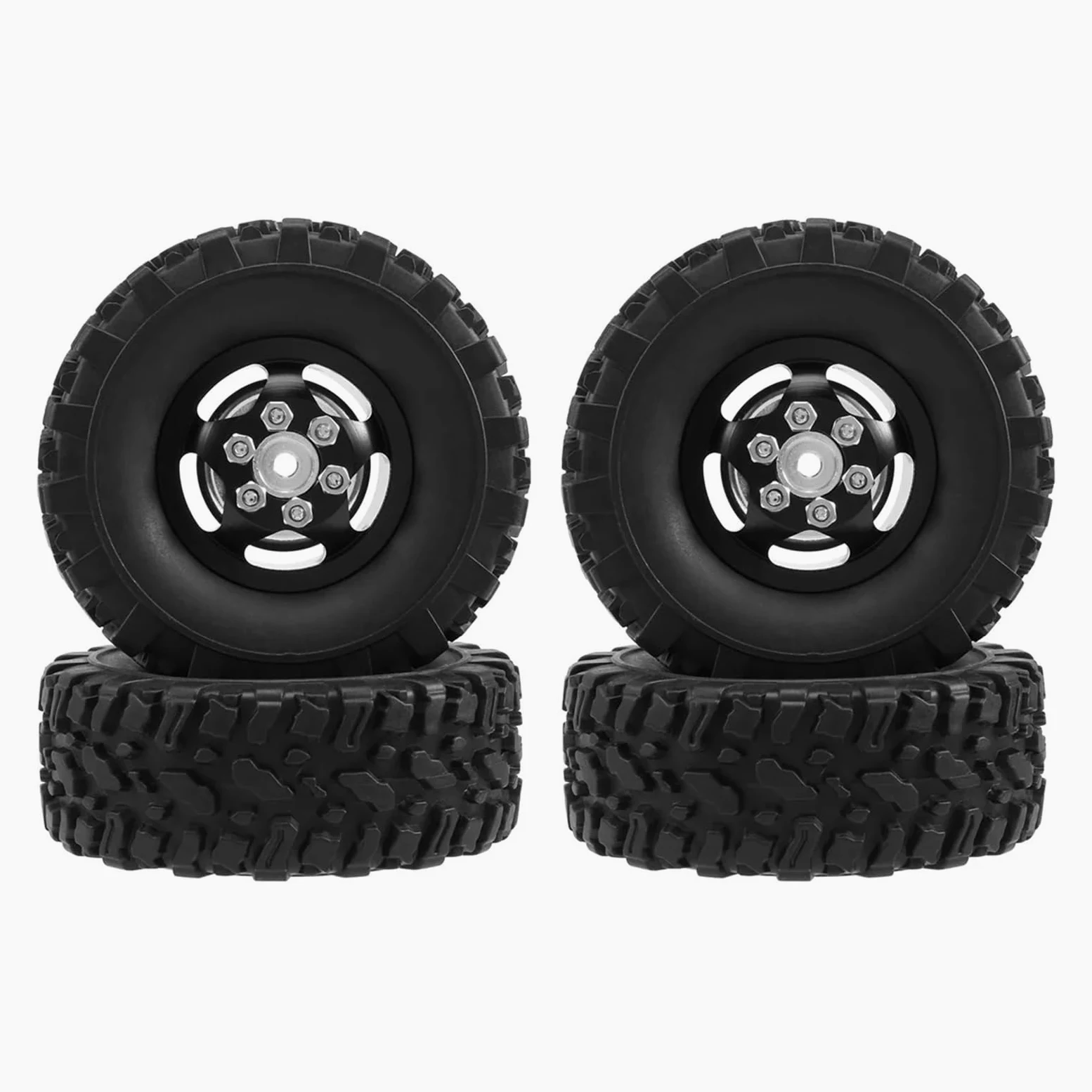 RC Car Pneumatico Ruota Compatibile con C14 per C24 C34 B14 B24 4WD Cerchione in Metallo con Pneumatico in Gomma Pneumatico 1/16 RC Camion Auto Parti di Aggiornamento Accessori