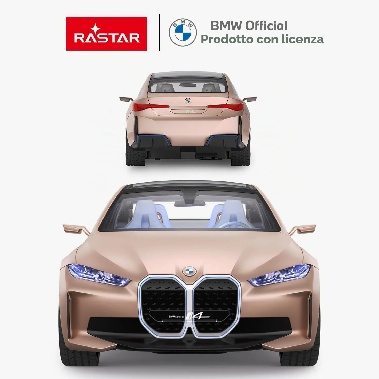RASTAR BMW i4 Telecomandata, 1/14 Concept RC Auto Giocattolo Dorato, Modello Pressofuso per Bambini, Ragazzi e Adulti