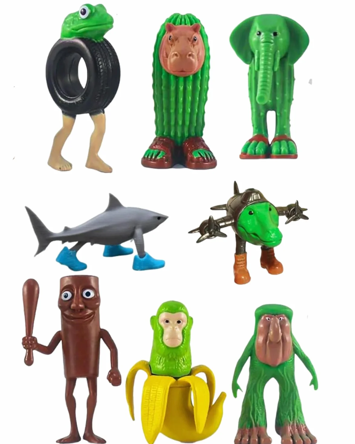 8 personaggi rosso cervello, divertenti personaggi da collezione italiani, per bambini e adulti, Tralalero Tralalala, decorazione perfetta per gli appassionati di gioco dai 6 anni in su
