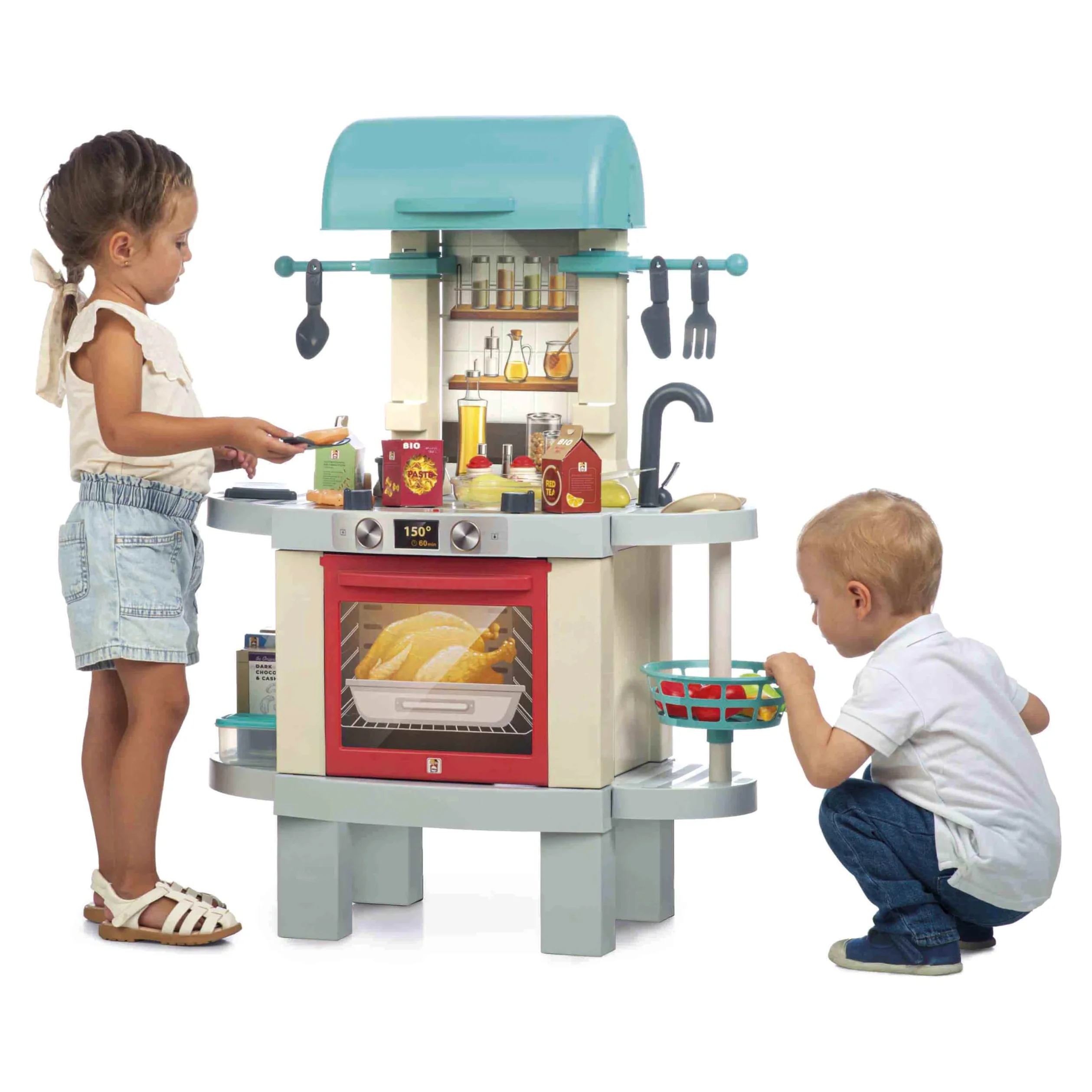 Chicos - Cucina per Bambini | Deli Cucina 2 in 1 con Luci LED e Suoni | Accessori Fotocromatici | Fornello Trasformabile in Barbecue | A partire da 3 anni (85104)