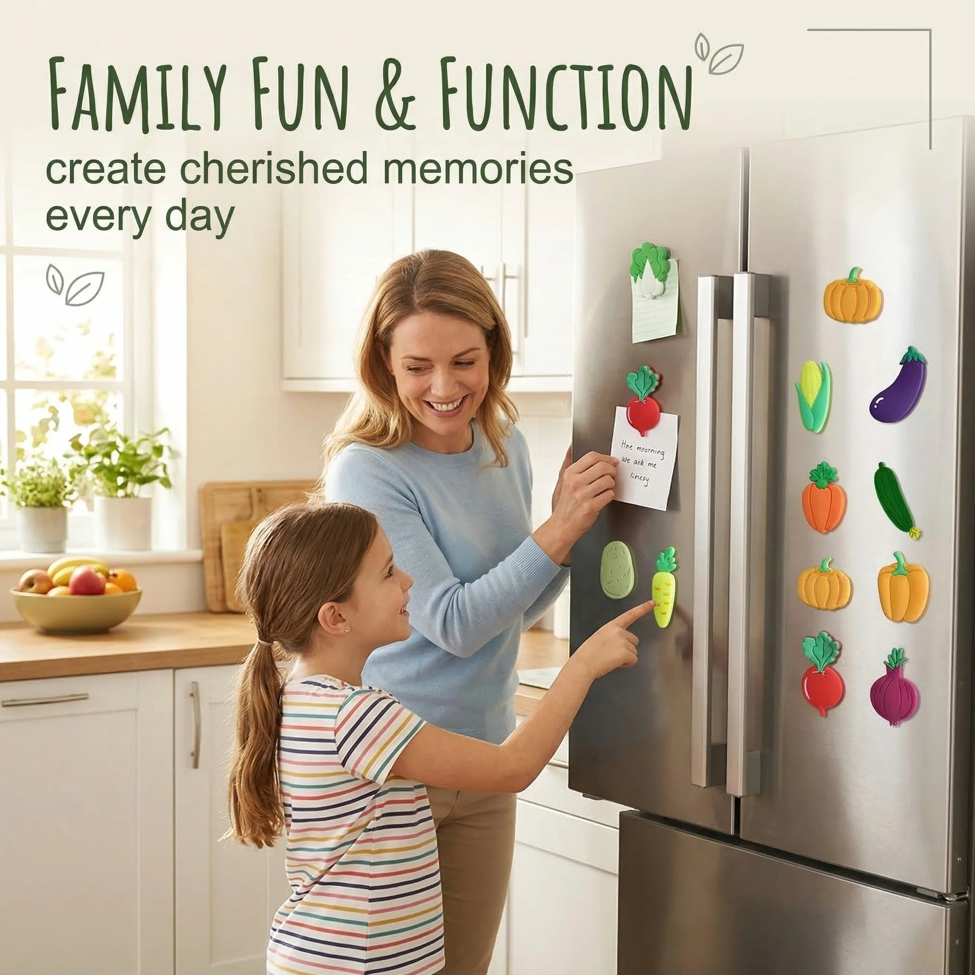 10 Calamite da frigo a forma di verdure – Calamite 3D carine per frigo e lavagna magnetica