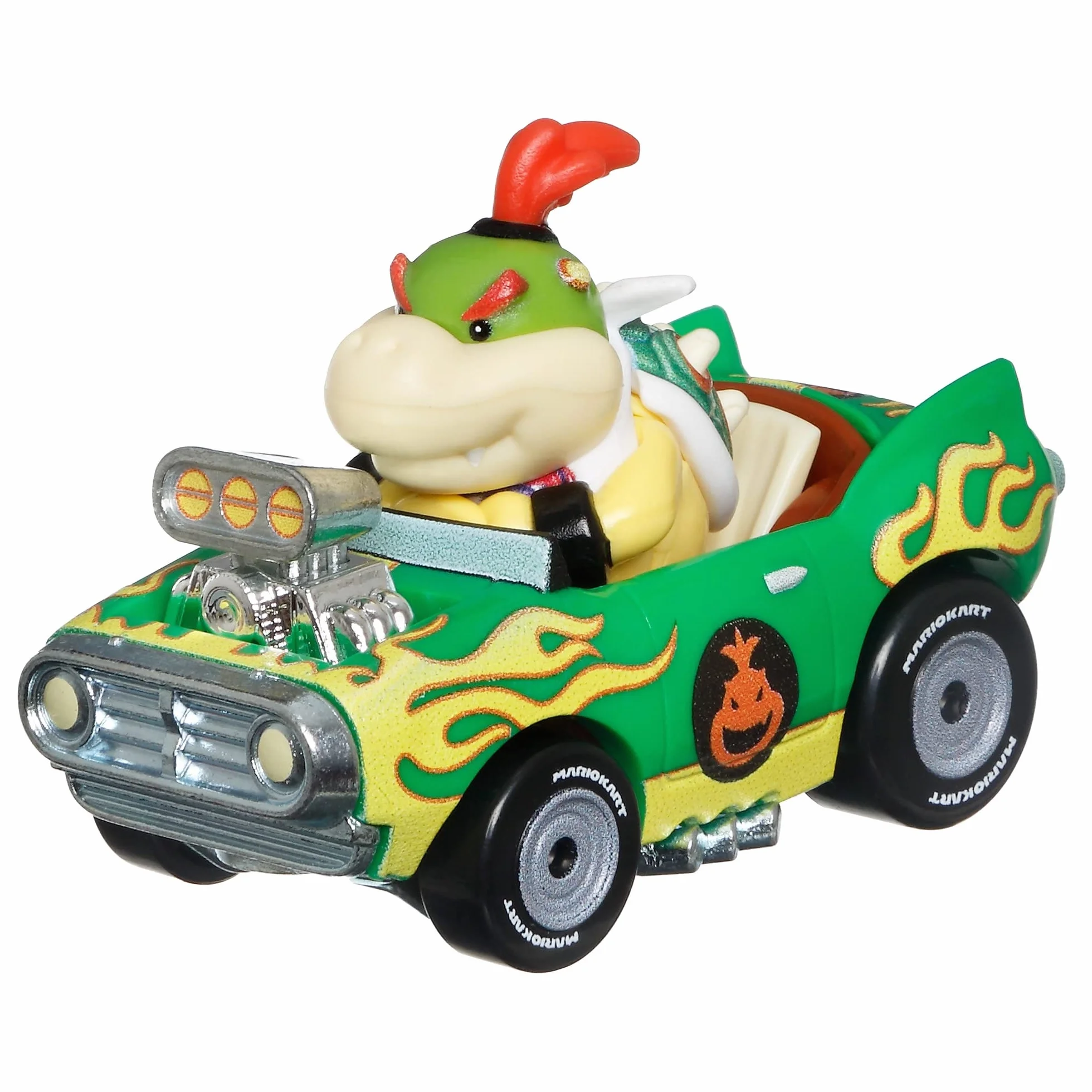 Hot Wheels Modello DieCast KART di BOWSER JR. versione FLAME FLYER da SUPER MARIO KART Scala 1:64-5cm