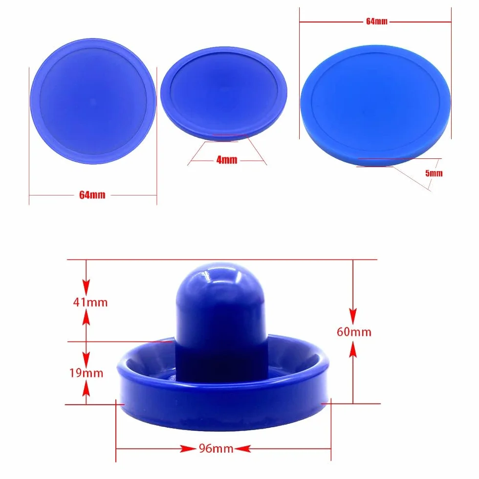 Dzxin Hockey su Ghiaccio Pusher Pucks Set, Air Hockey Pusher & Pucks Sostituzione per tavoli da Gioco(Blu-96mm)