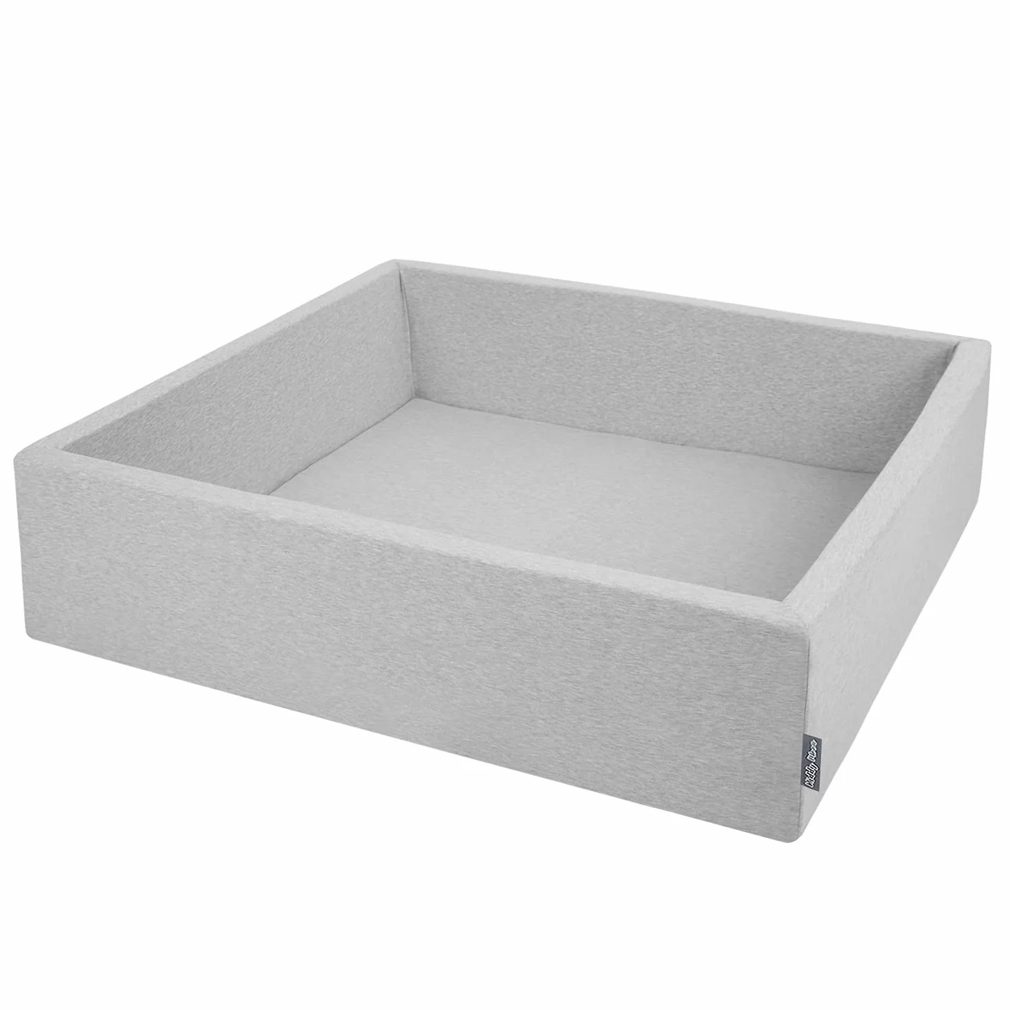 KiddyMoon Piscina di Palline 120X30cm/SENZA Palline Grande Quadrato per Bambini Fabbricato in EU, Grigio Chiaro