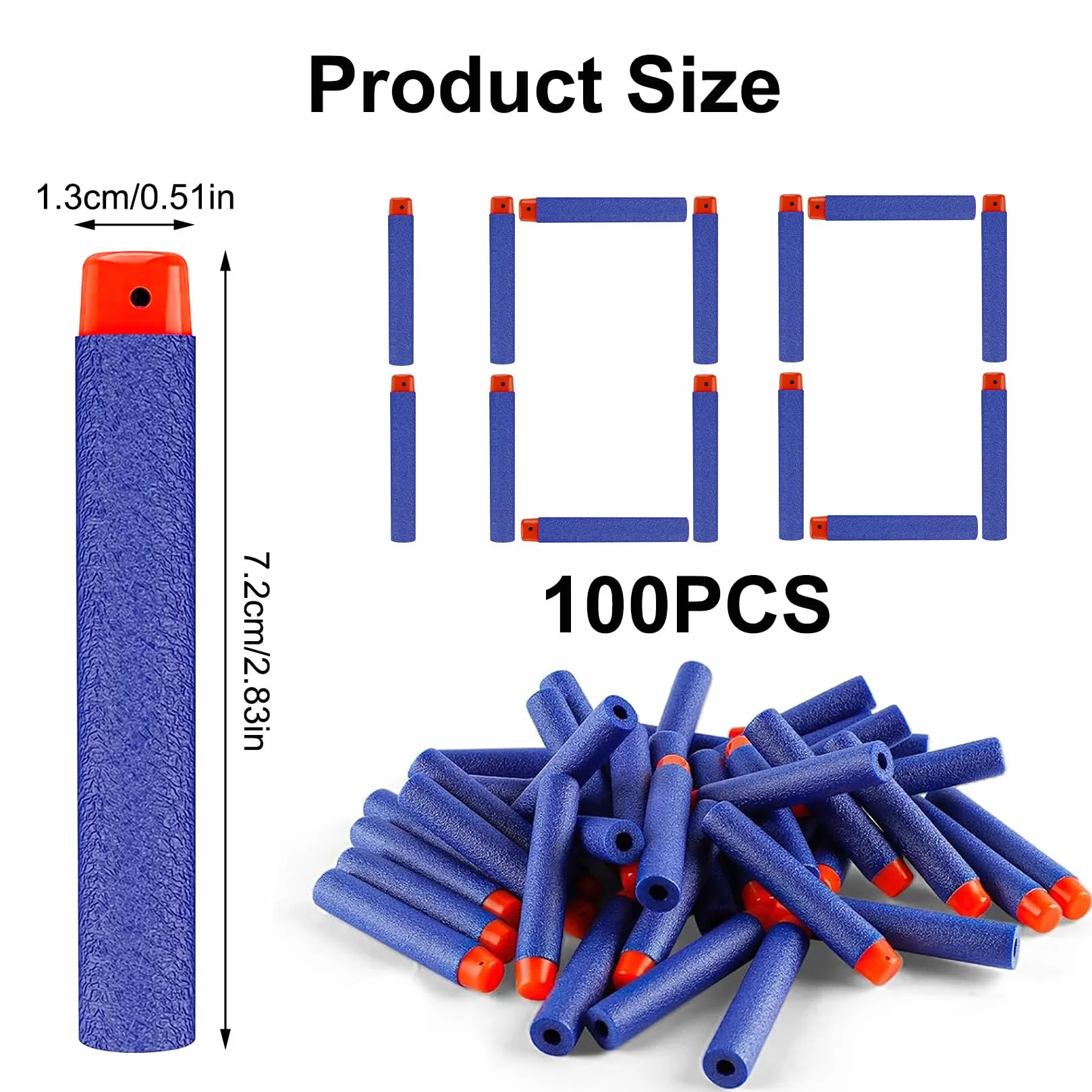 150 Pz Dardi Proiettili per Nerf, Dardi in Schiuma di Ricambio per Blaster Nerf Elite 2.0, Dardi di Ricarica Freccette Bomboniere