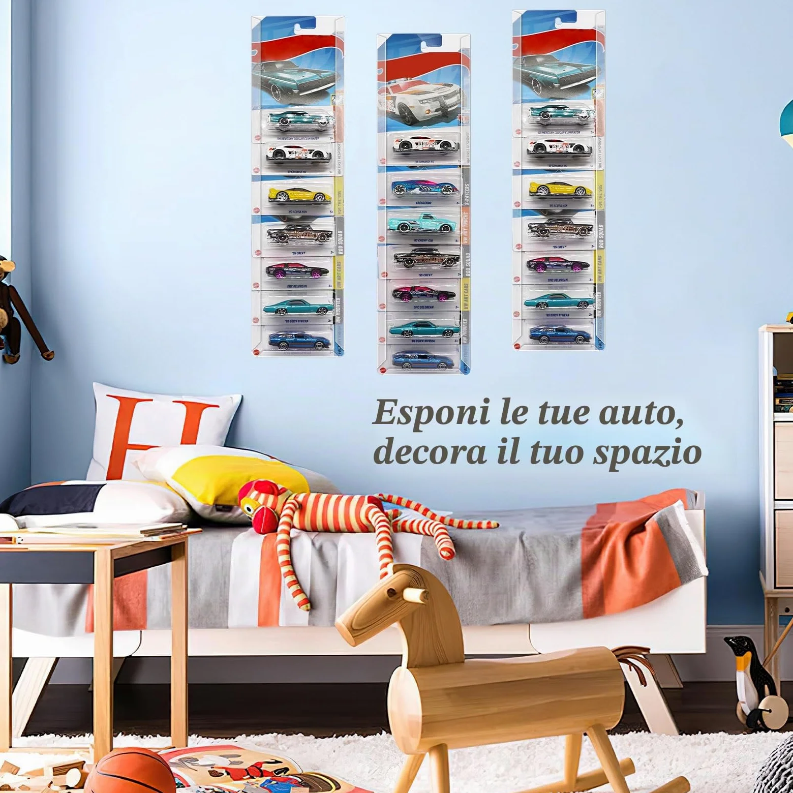 20 vetrina per auto, montaggio a parete, compatibile con Match-Box Hot-Wheels per imballaggio, modellino auto, vetrina per display