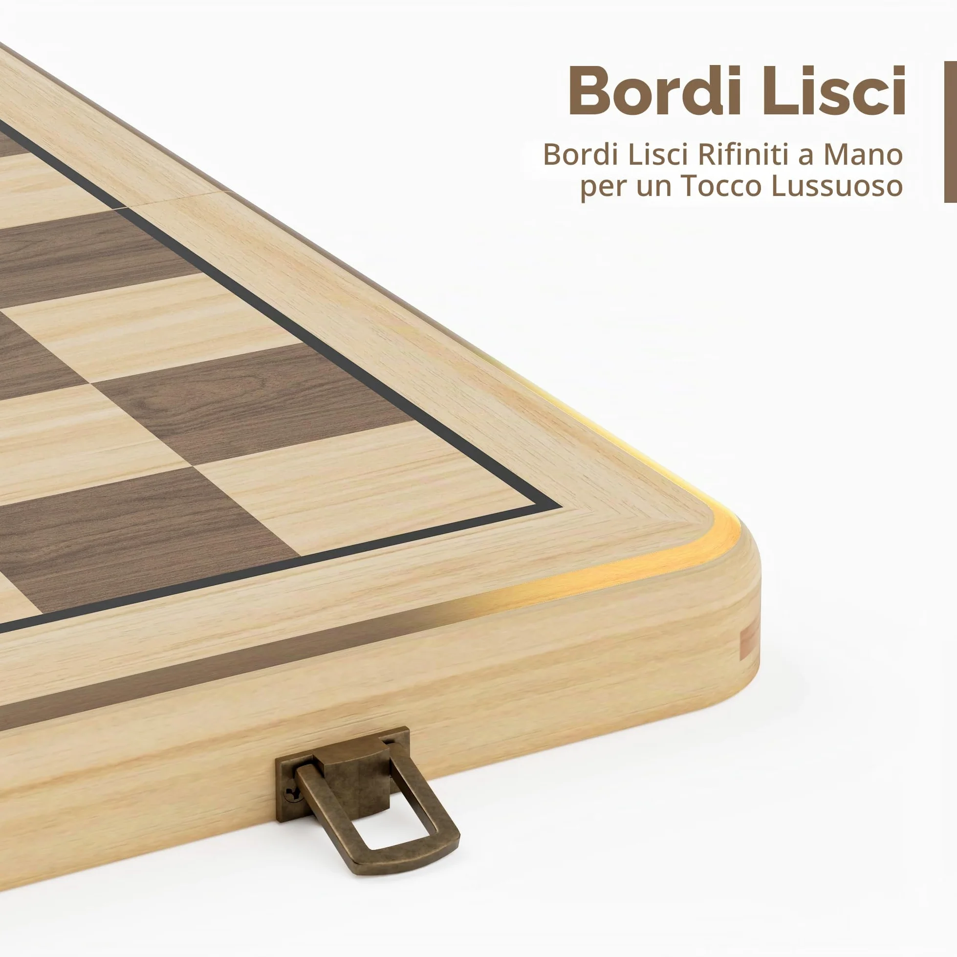 Set Scacchi e Dama 2 in 1 da 38cm - Scacchiera in Legno Pieghevole con Pezzi Staunton da 7,6cm e 2 Regine Extra - Gioco da Tavolo di Alta Qualità
