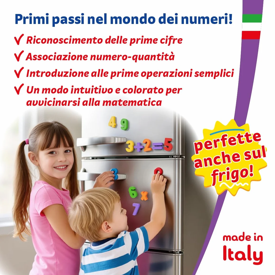 Quercetti 123 Magnetic Ricambi Numeri, Ideale con Lavagna Magnetica per Bambini, 48 Numeri Magnetici Colorati, Giochi Educativi 4 Anni, Regalo Bambina 5 Anni, Giochi Bambini 4 Anni Made in Italy