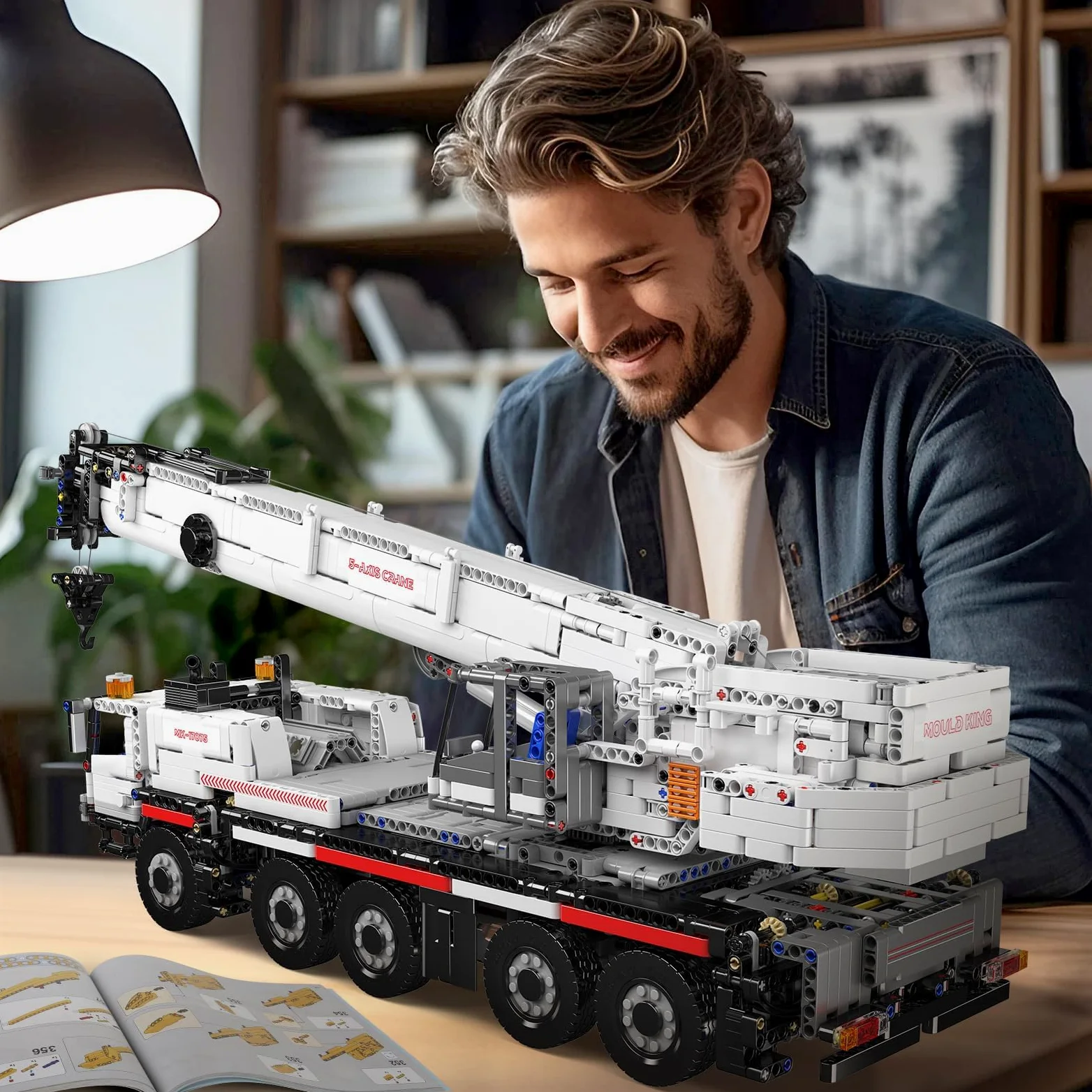 Mould King 17075 LTM 1110 Gru giocattolo da costruzione, 3248 pezzi, kit di modello di gru mobile resistente con doppio telecomando motorizzato, per adolescenti e adulti dai 14 anni in su