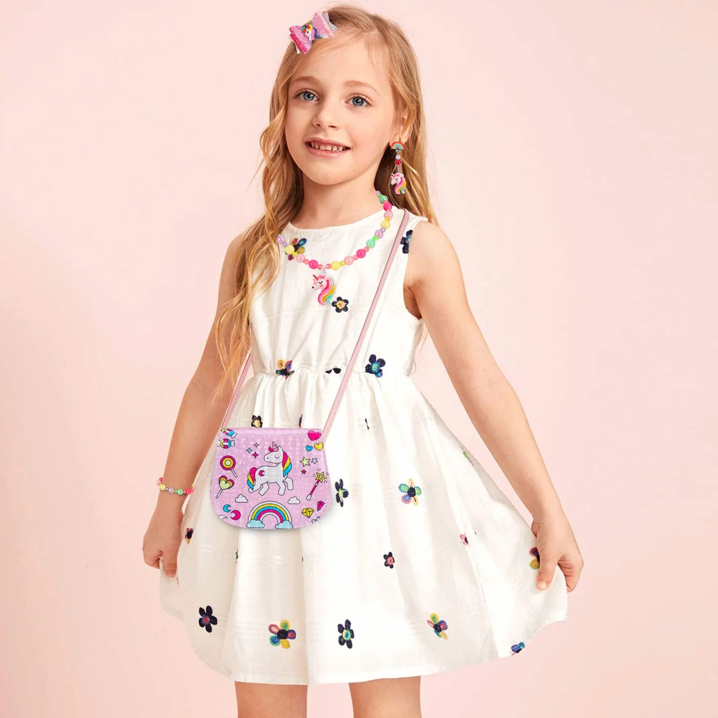 HIFOT Unicorno Borsetta Gioielli Glitter Set, Bomboniere per Giochi di Ruolo