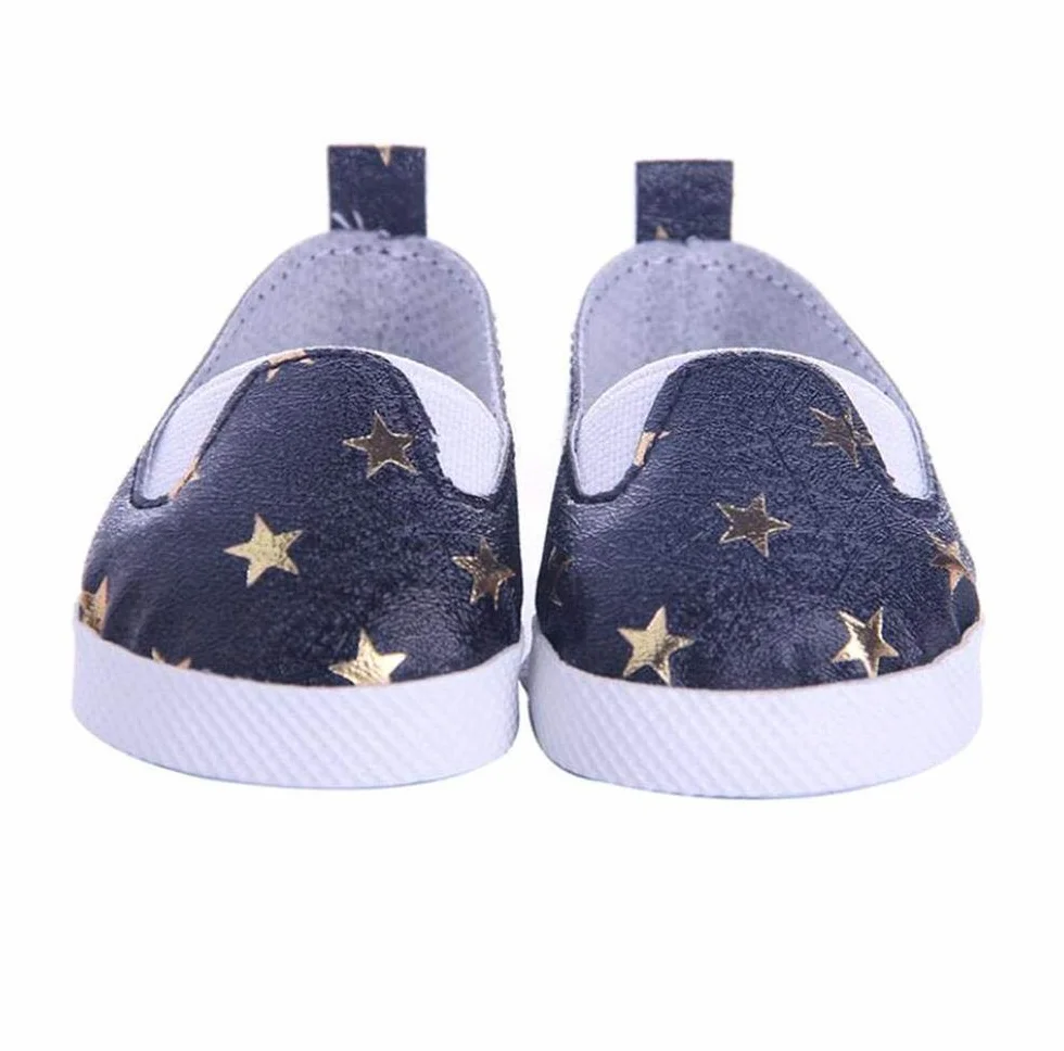 Scarpe da Bambola Scarpe da Ginnastica Casual per bambole American Girl / New Born Baby Modello a stella da 18 pollici