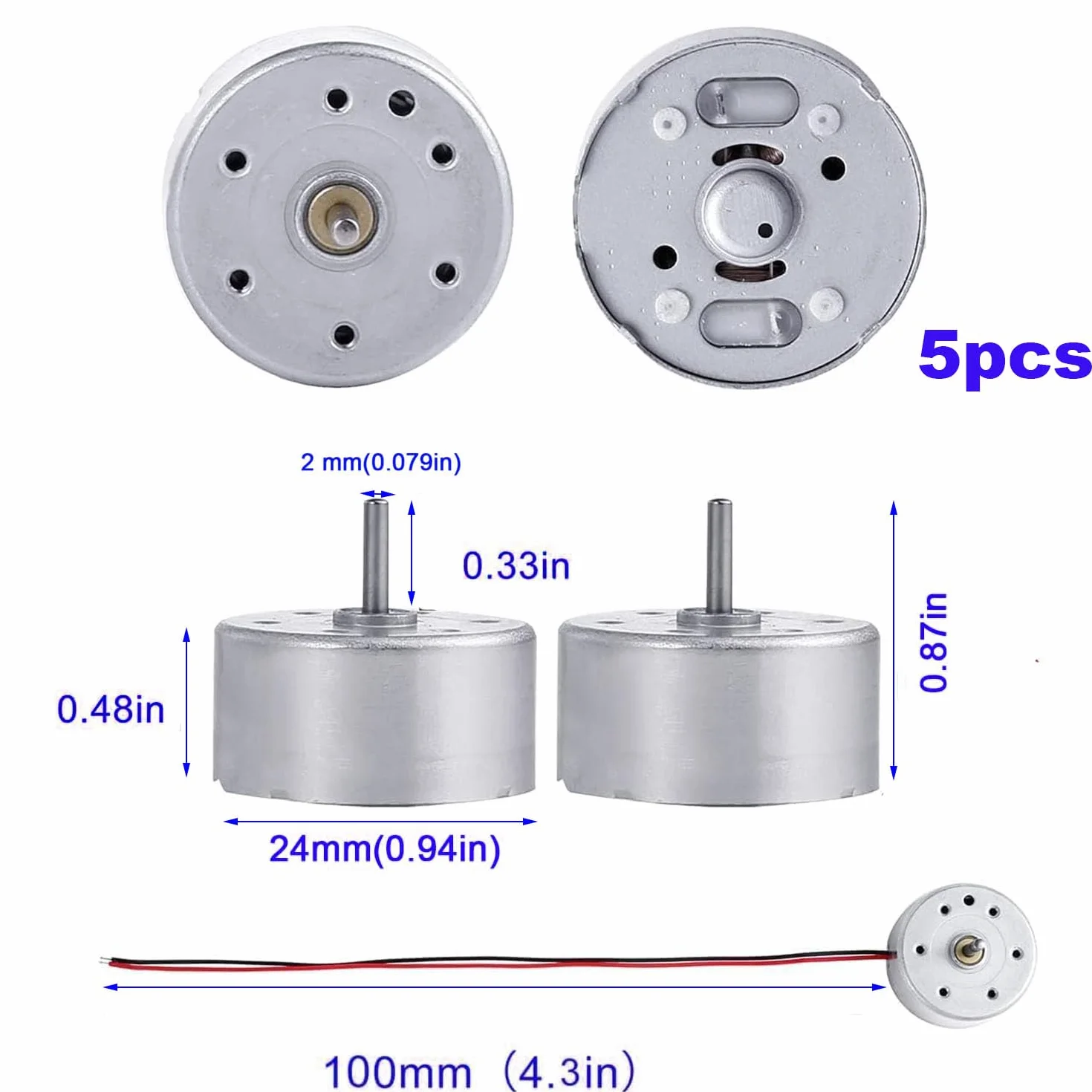 RUNCCI-YUN 5 Set kit motori dc,1.5V-3V-4.5V-6V-9V Mini Motori6500 RPM Per Esperimento DIY Fisica Educativa Fai Da Te