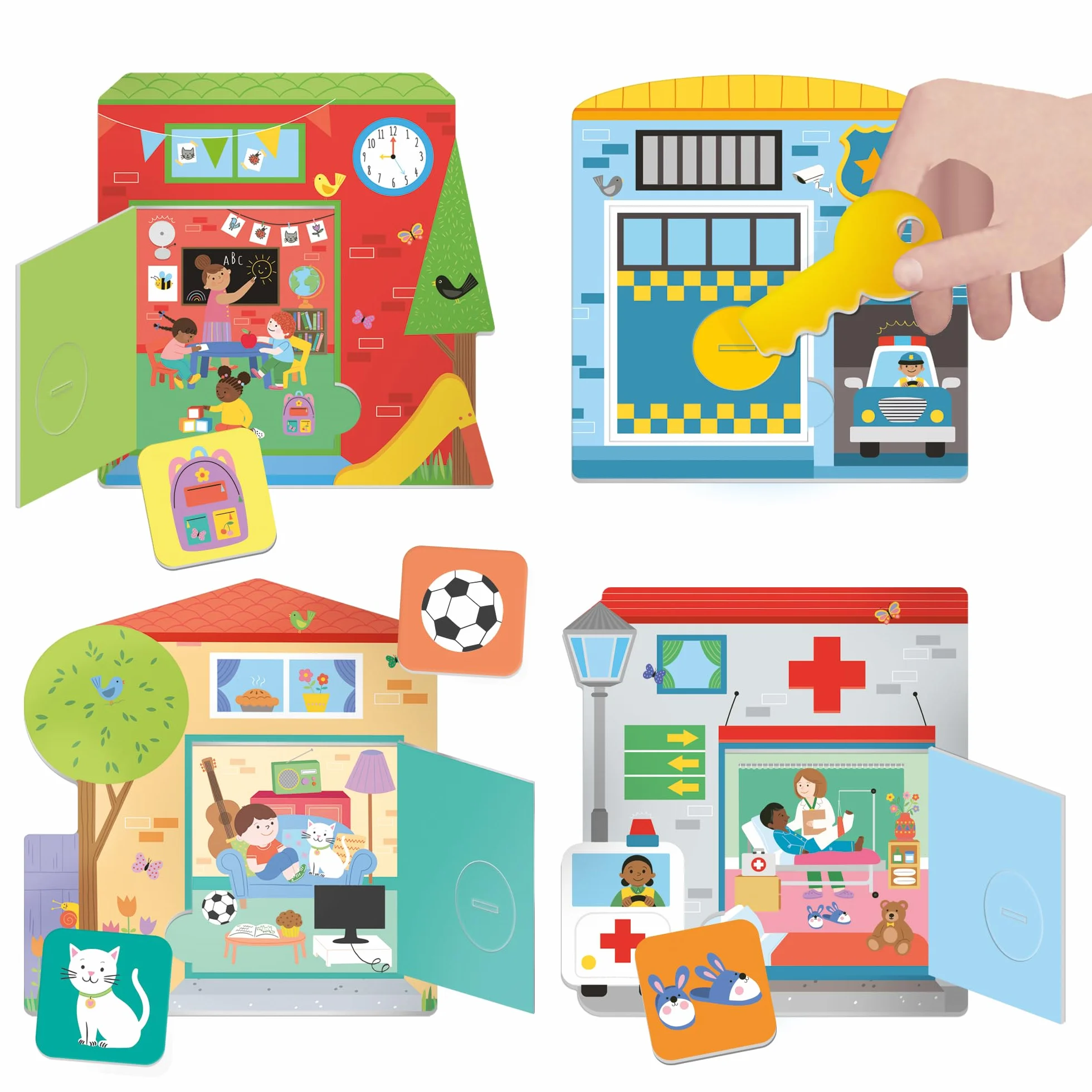 HEADU - Cerca Apri e Trova Montessori - Memoria e Osservazione per i Più Piccoli | Gioco Educativo Montessori 2 3 4 5 Anni, Gioco Memoria Bambini, Attività con Chiave Apri e Chiudi, Made in Italy