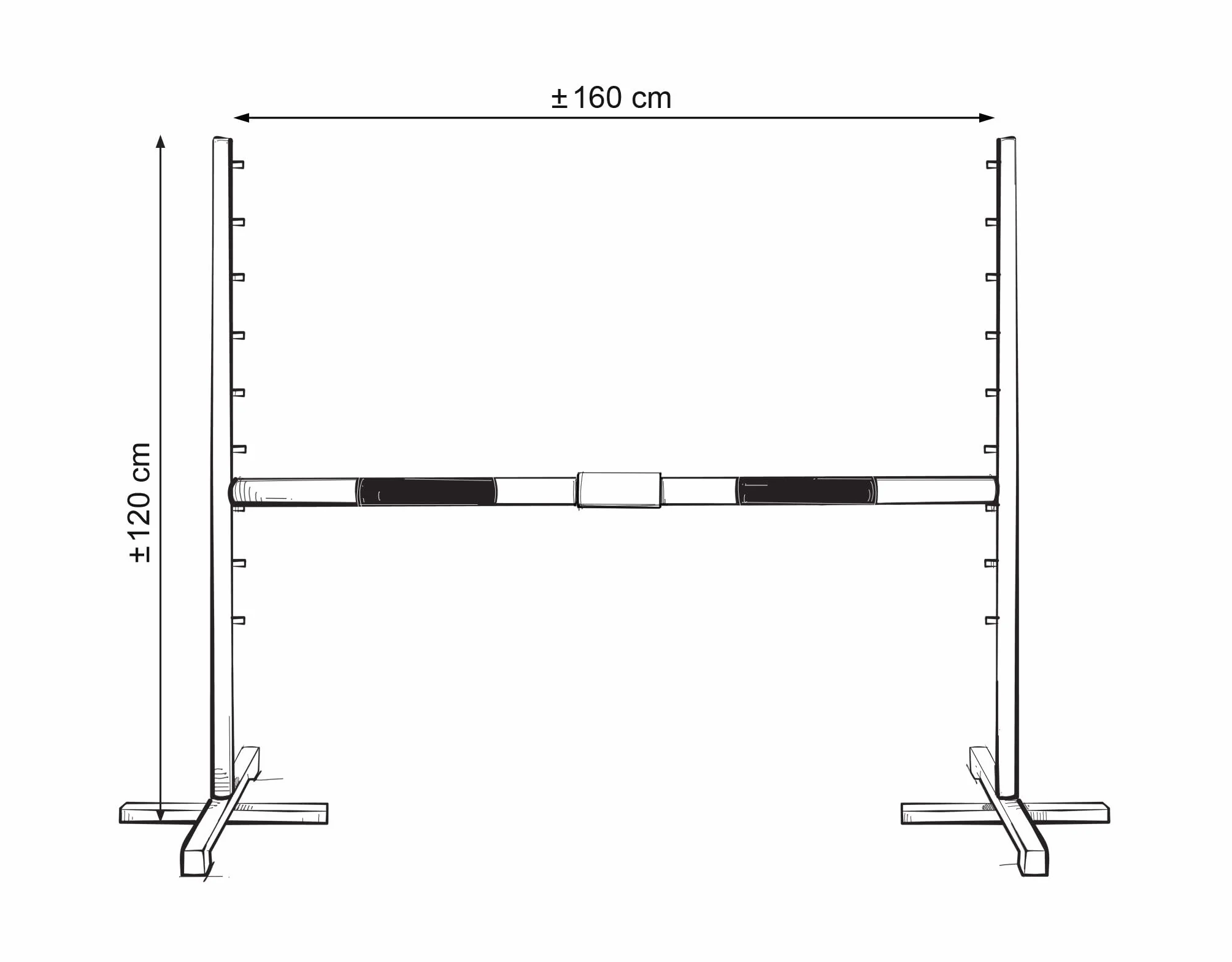 Ostacolo per Saltare per Hobby Horse 160 cm con Due Travi da 50 mm - Rosa