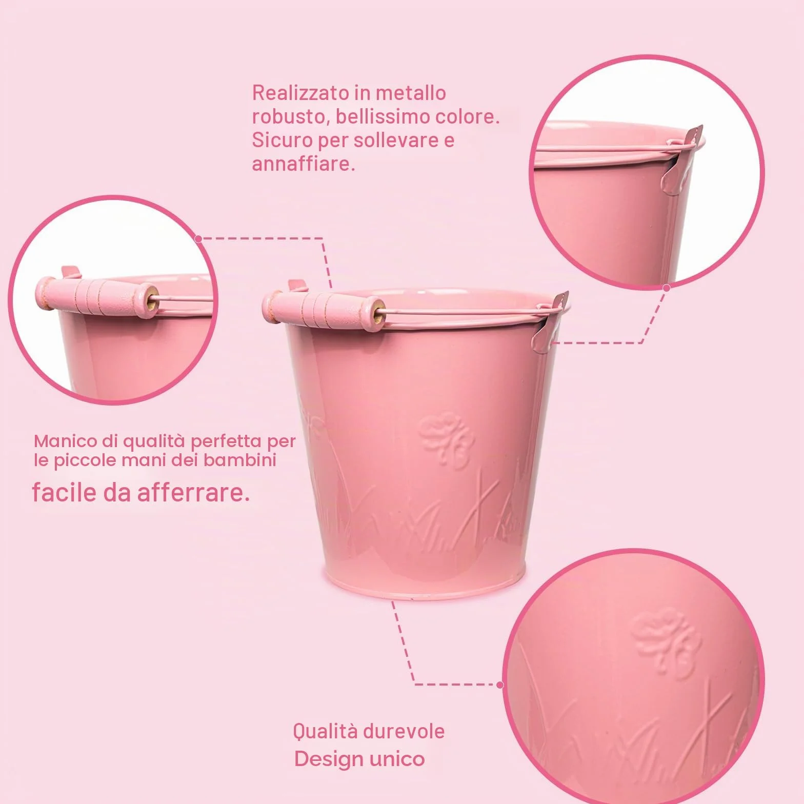 Stanew Set di Attrezzi da Giardino per Bambini, Set Giardino Bambini, Kit Giardinaggio Bambini (Rosa) Include Secchio, Grembiule,Guanti da Giardino per Bambini,Paletta Giardinaggio,Borsa da Giardino