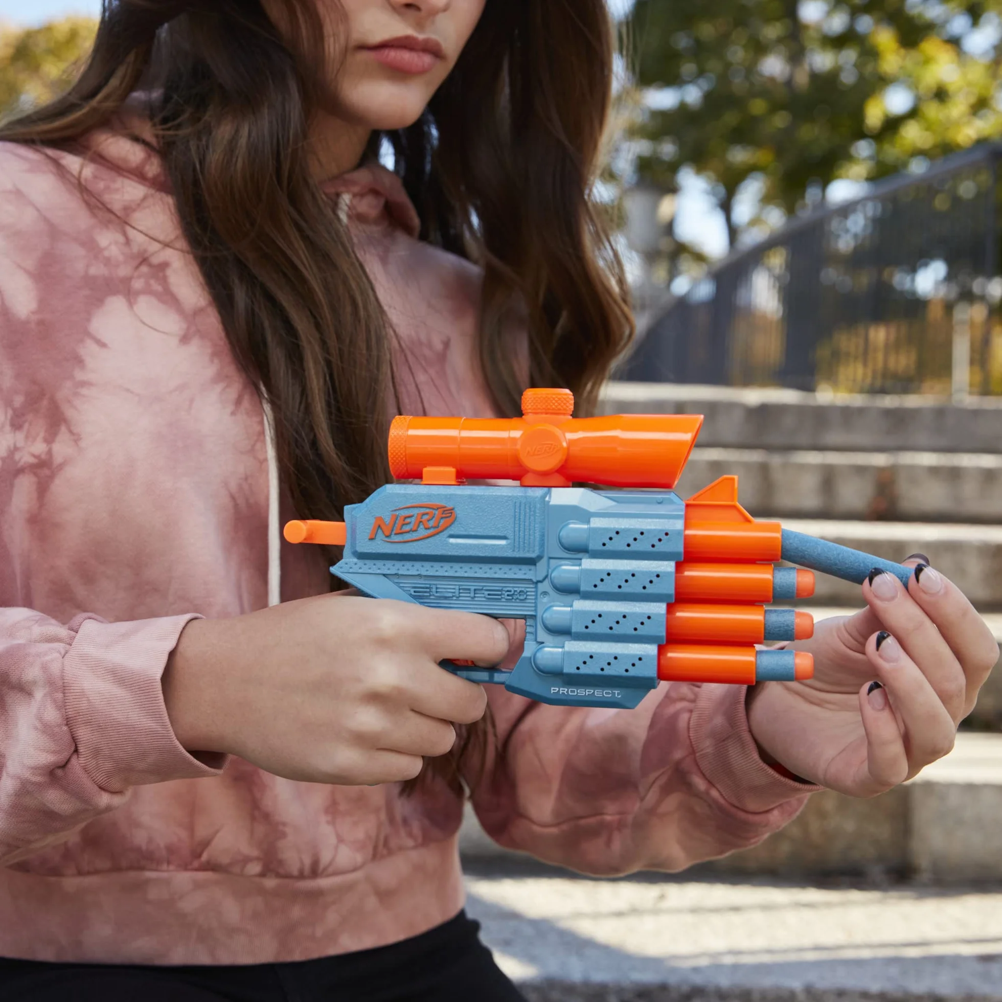 Nerf Elite 2.0 Prospect QS-4 Blaster, 8 dardi, mirino telescopico