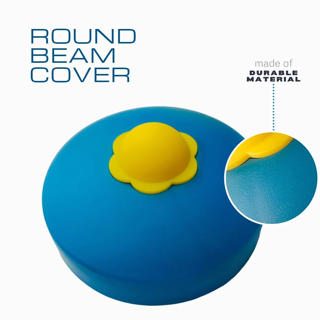 Sovrapposizione in plastica per Trave Tonda Ø 120 mm, Copripalo di plastica per palo Rotondo,Solido, Sicuro, Parco Giochi, Bambini, Colore - Blu