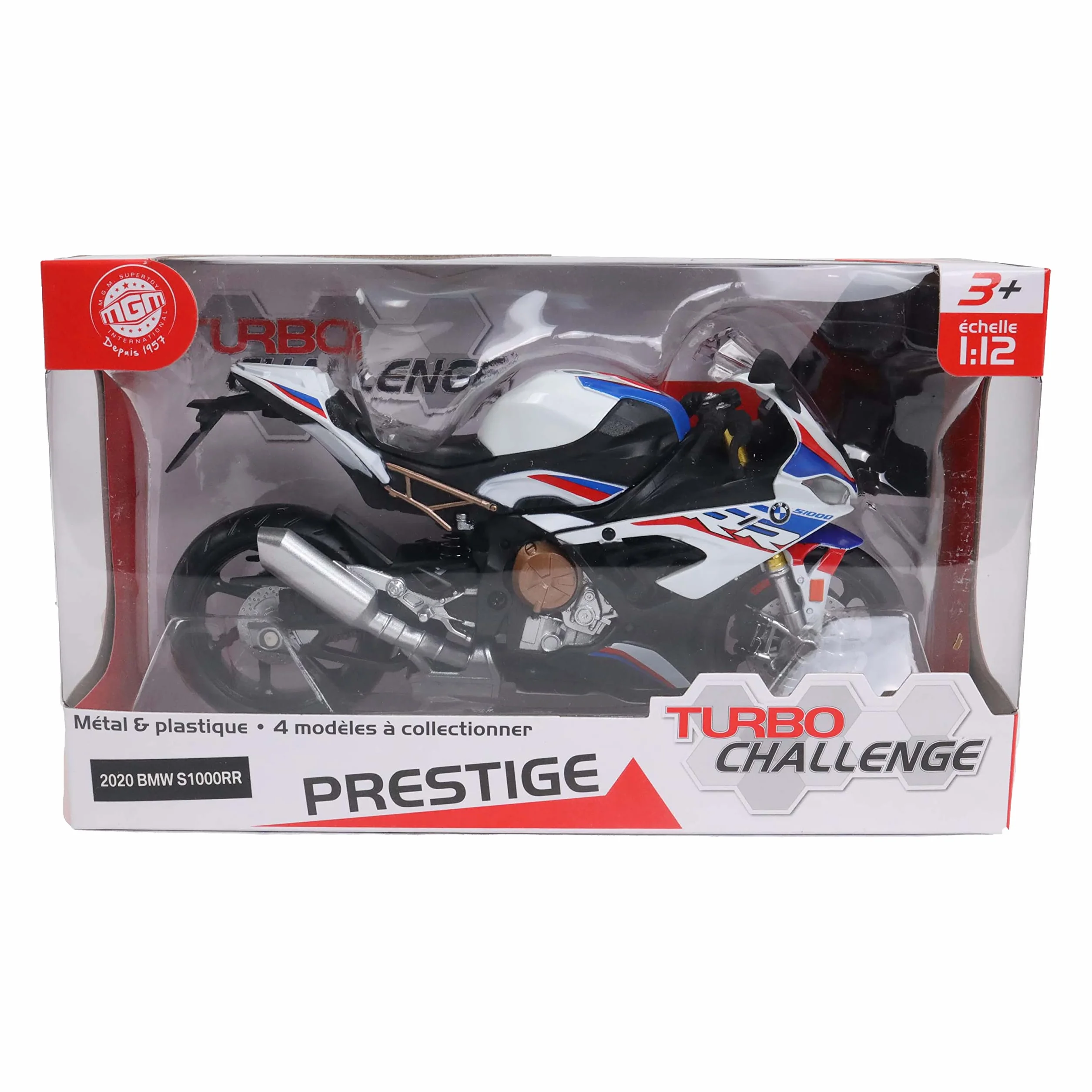 BMW S1000RR Die Cast 1/12 Bianco Metallo Giocattolo Veicolo a Ruote Libere