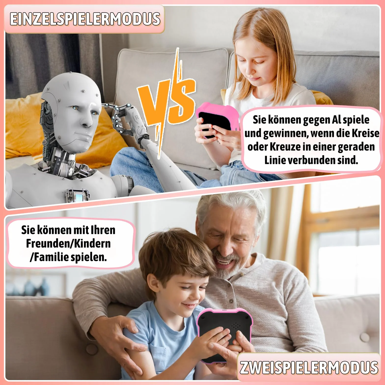 Gioco Elettronico, Portatili Giochi di Puzzle Smart Games per bambini, 1/4 Giocatori Giochi Per Famiglie Scacchiera Gioco Digitale, Giocattoli Fidget Portatili Educativi Da Viaggio.