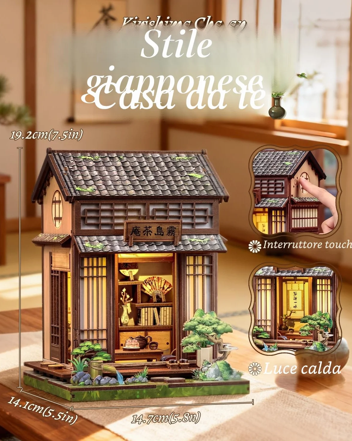 Cutefun Book Nook Kit – Japanese book nook - Set creativo per casa delle bambole, il regalo artigianale perfetto per adolescenti e adulti che amano progetti affascinanti (Kirishima Cha-an)