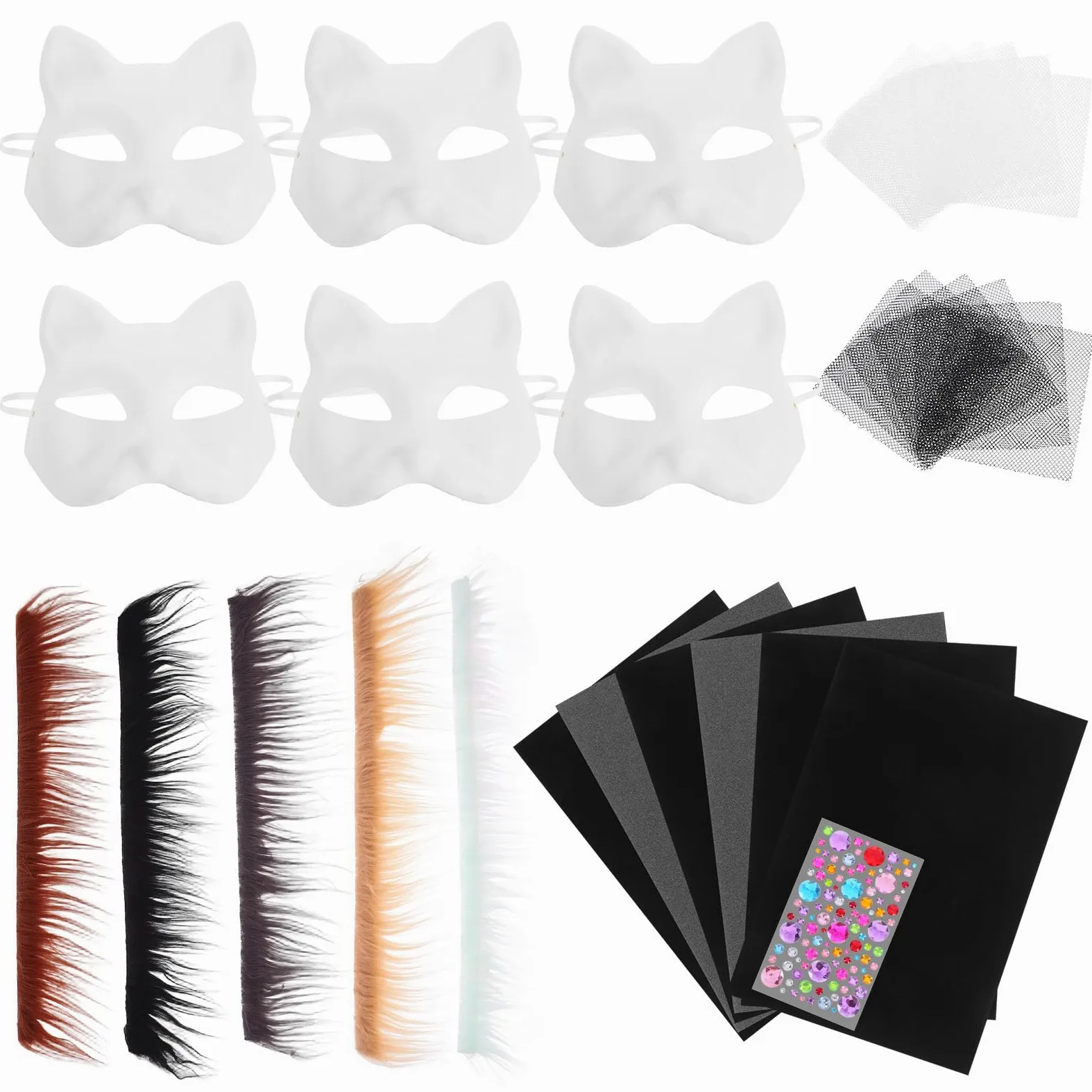 minkissy Maschere per Diy Maschera Vuota da Decorare per Feste e Cosplay Include Elementi Decorativi per Stimolare La Creatività Dei per Eventi e Attività