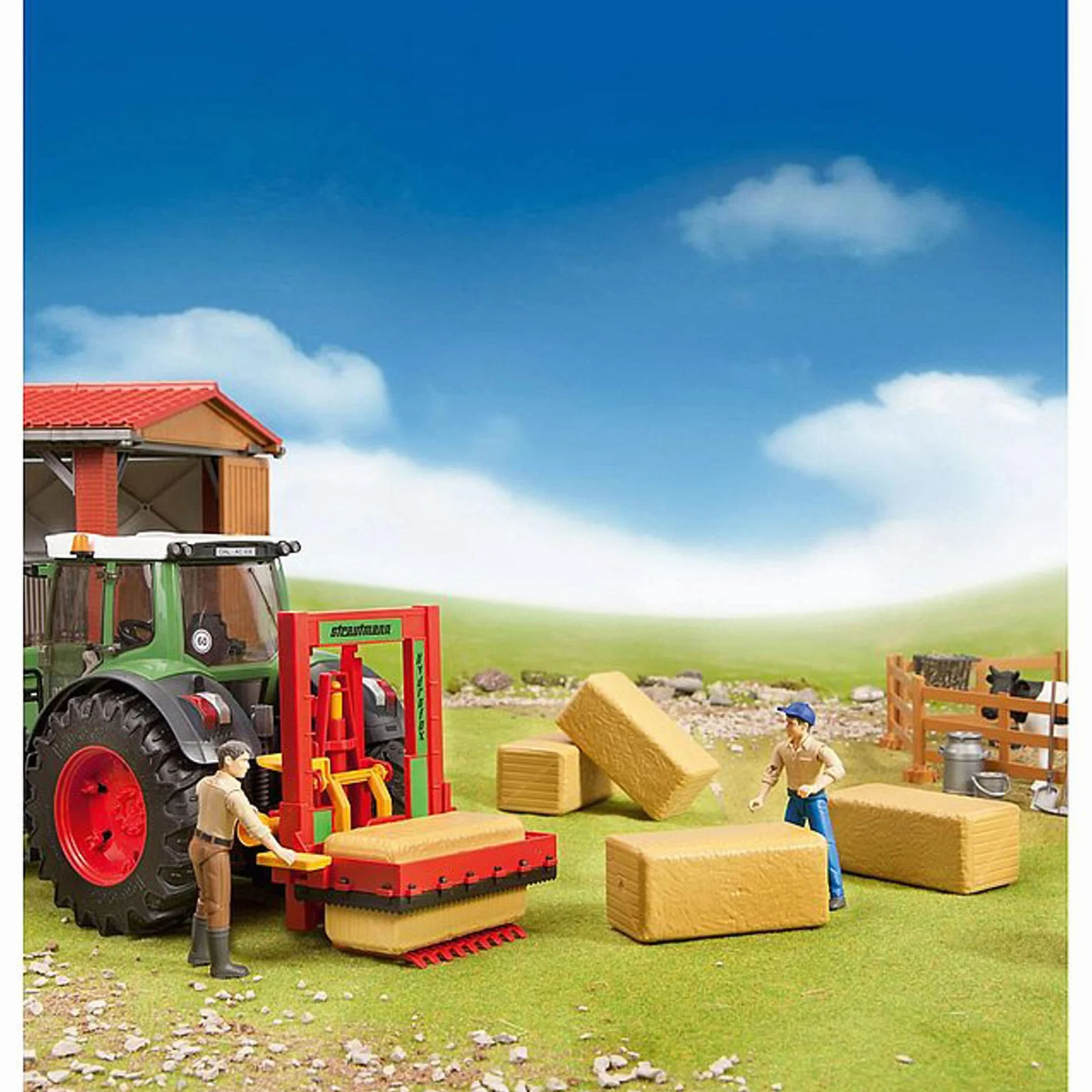 Bruder 02342 Accessori balle quadrate 4 pezzi agricoltura fasciatore pressa