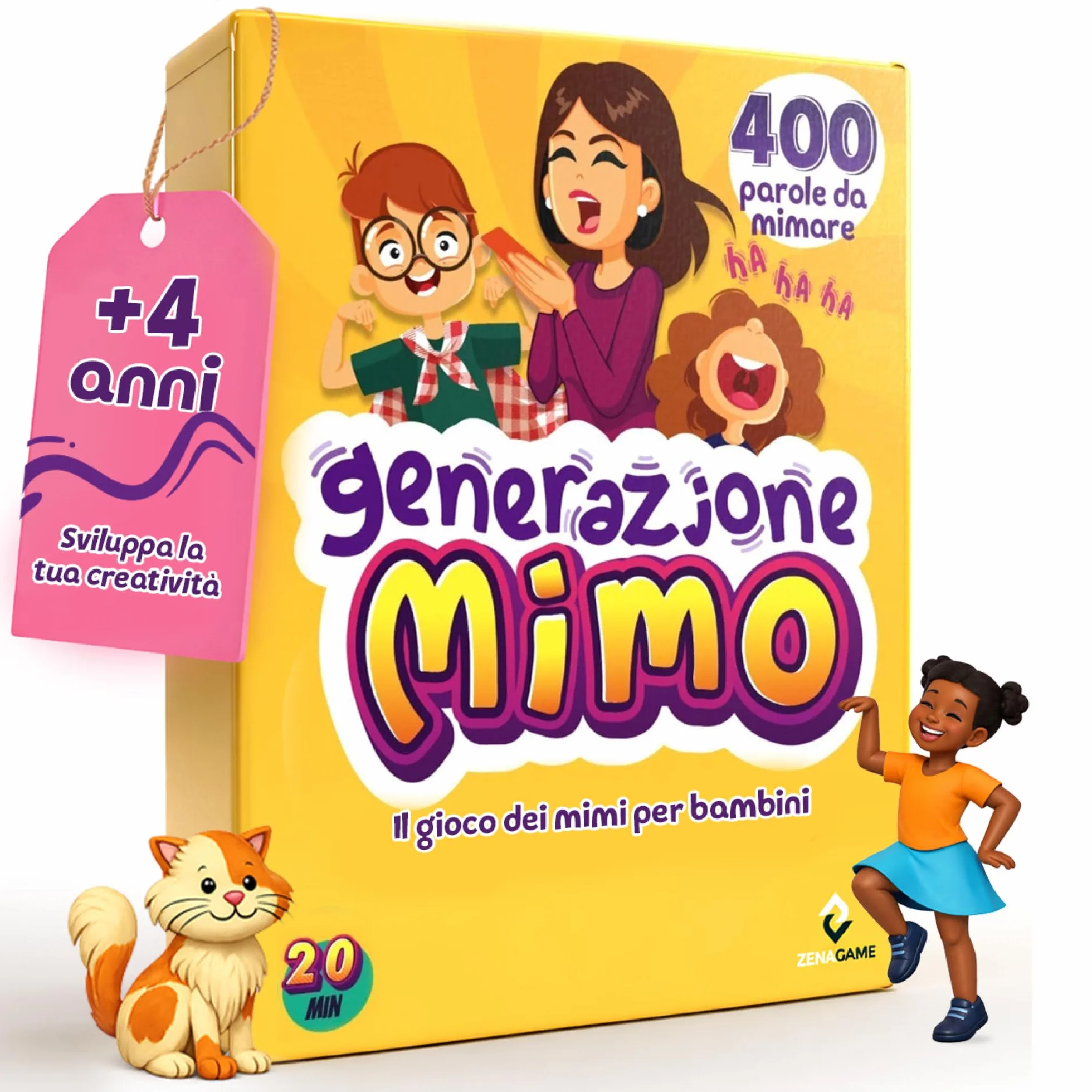ZENAGAME Generazione Mimo, 120 Carte Da Gioco Per Bambini - 400 Mimi, 4-99 anni