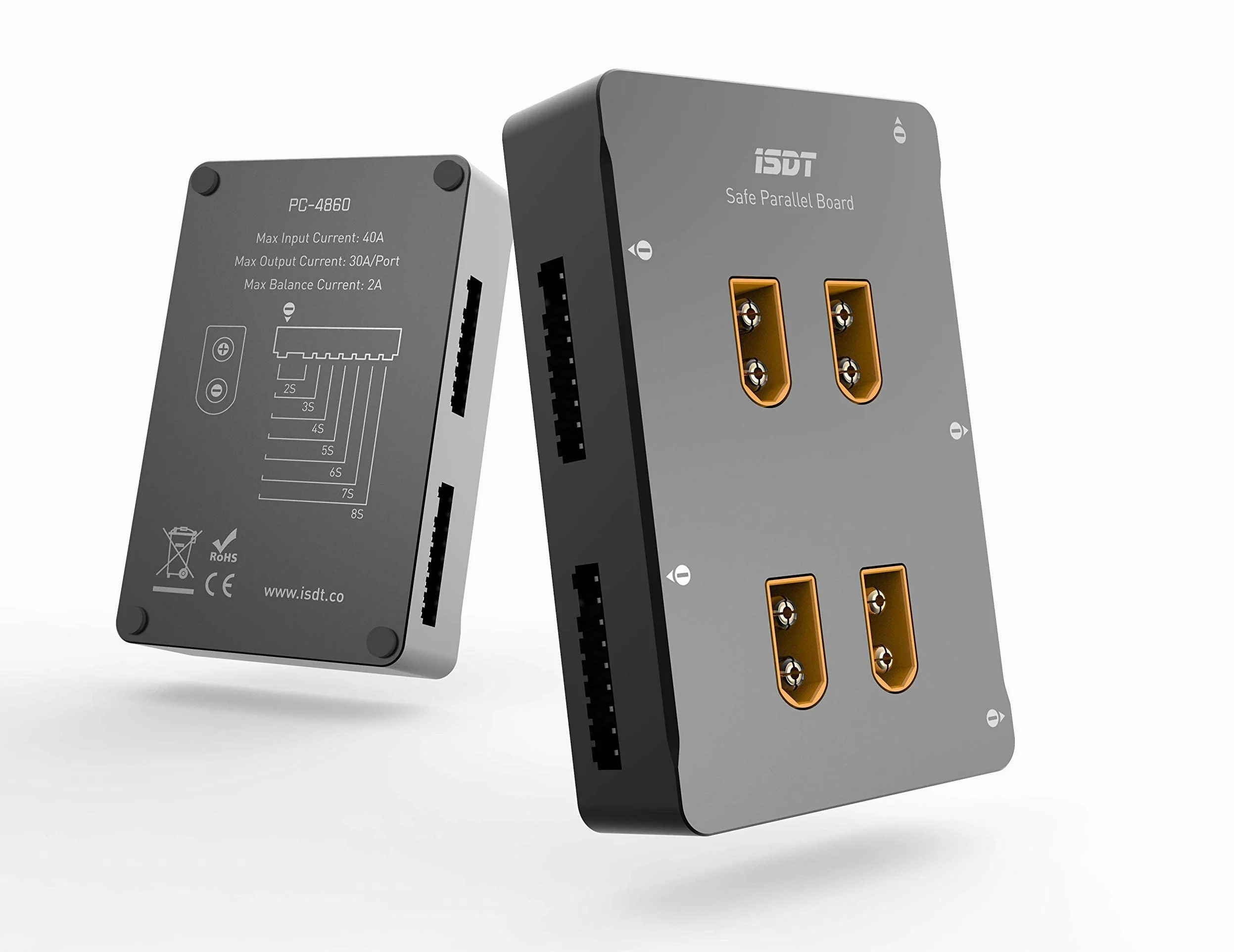 ISDT PC-4860S LiPo Parallel Charging Board, XT60 Safe Charge Board Balance Plate per 1-8S Lipo Batterie