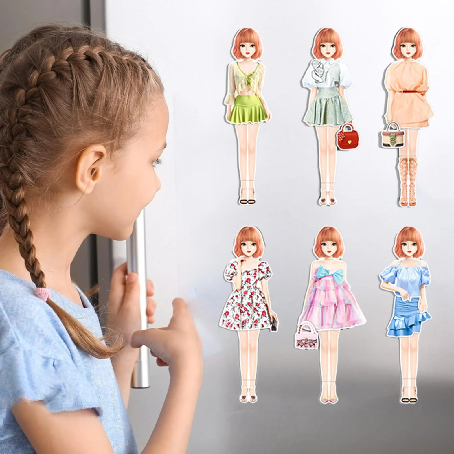 Kit di vestire bambole magnetiche - Vestito da principessa magnetica Fai finta di giocare in costume | Puzzle di vestiti magnetici Moda creativa vestire per compleanno del giorno dei
