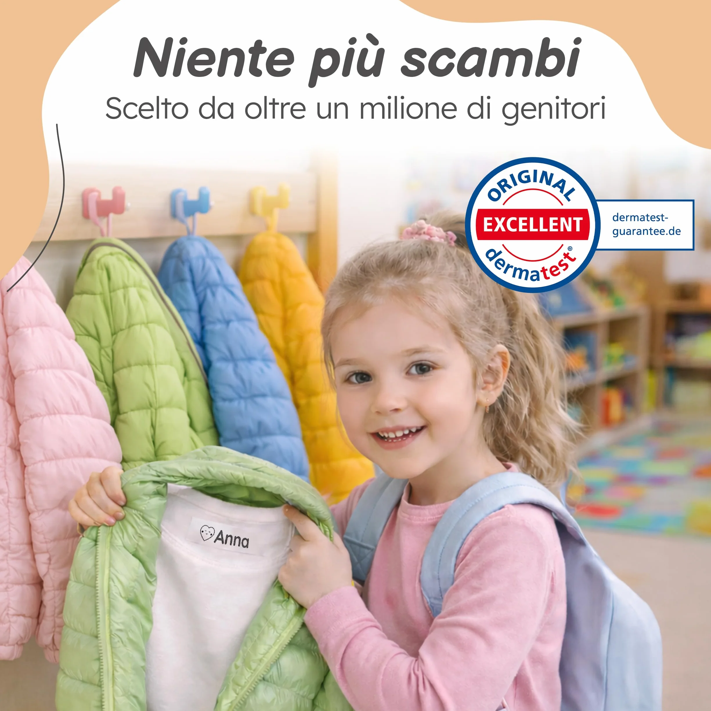 Timbro Personalizzato Per Bambini, Lavabile in Lavatrice per Abbigliamento e Oggetti
