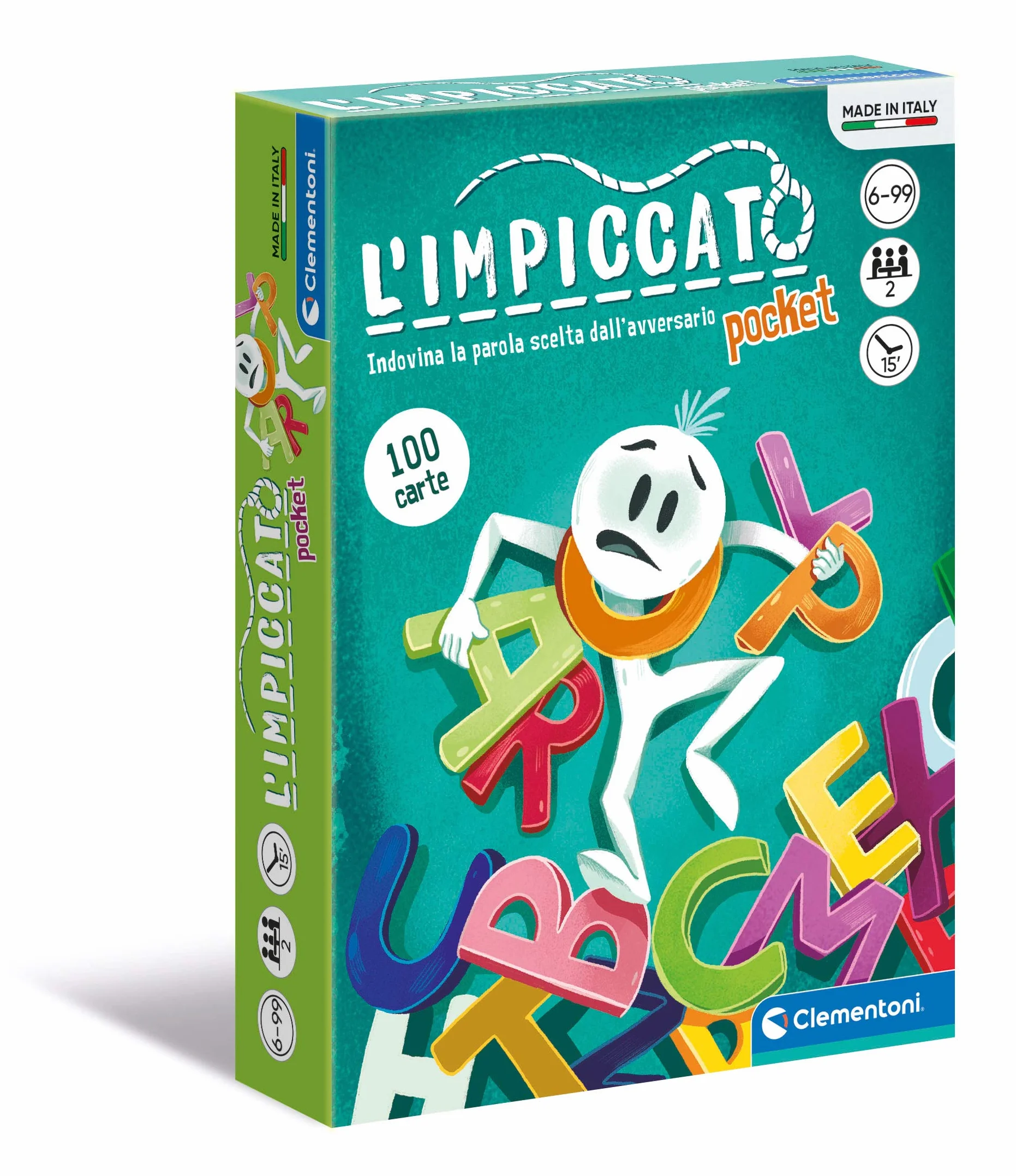 Clementoni L'Impiccato Versione Tascabile Gioco da Tavolo 100 Carte 6+ Anni 2 Giocatori Italiano