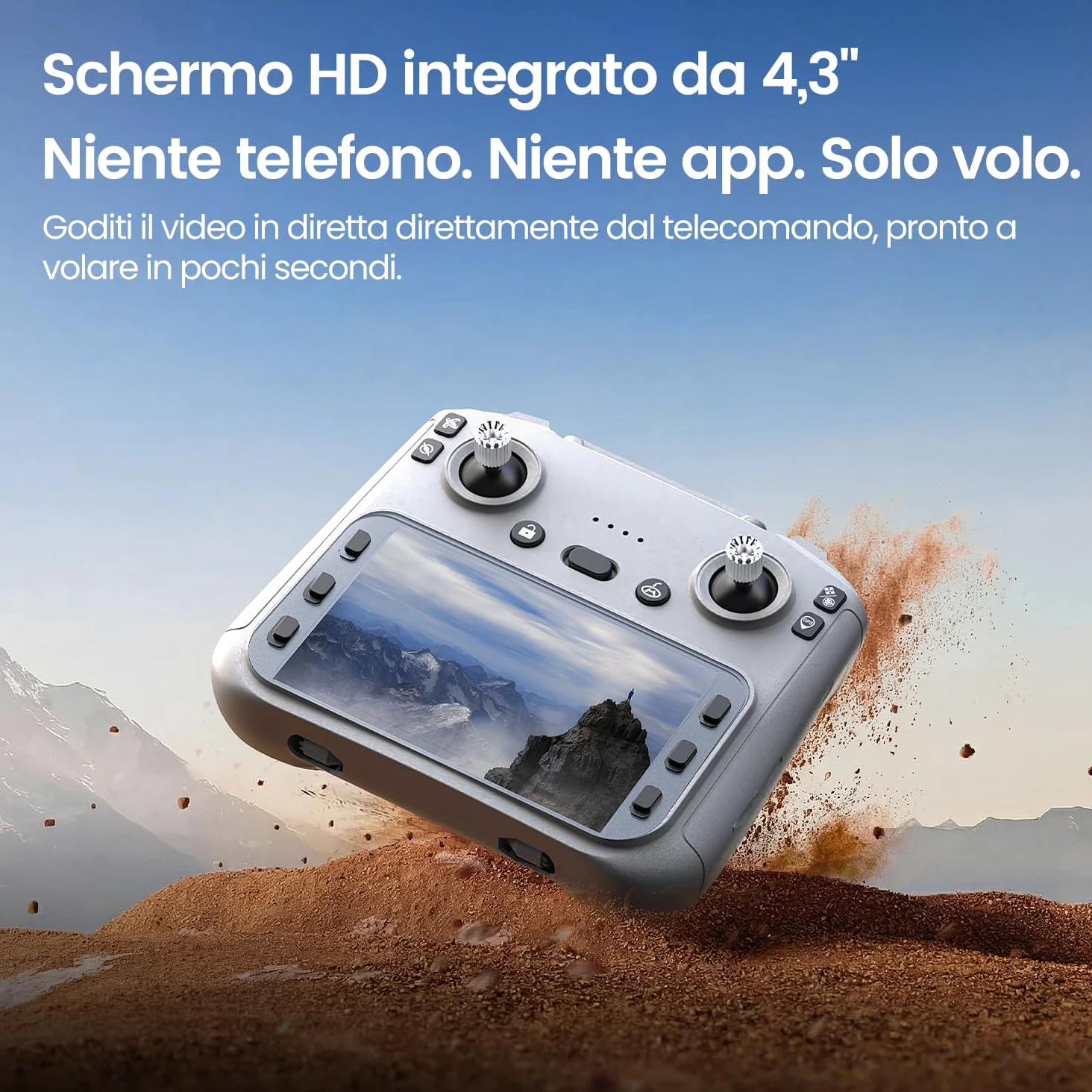 Drone GPS con Schermo HD Integrato da 4,3" e Fotocamera 4K per Principianti | Senza Telefono né app, 32 Min di Volo, Ritorno Automatico GPS, Flusso Ottico, 2 Batterie, Custodia e Struttura Pieghevole