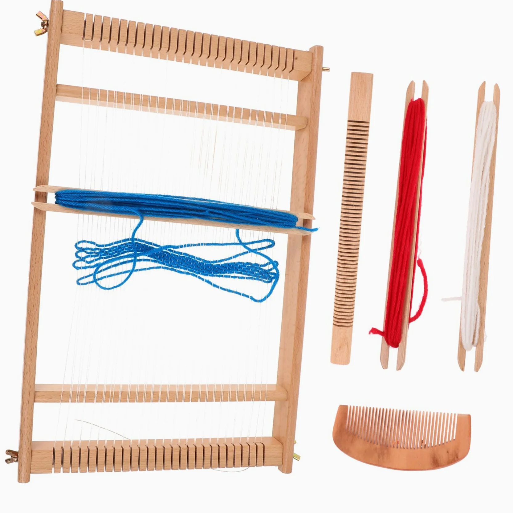 NUOBESTY Telaio per Tessitura in Legno Telaio Fai da Te Facile da Usare per Principianti e Appassionati di Tecniche Artigianali