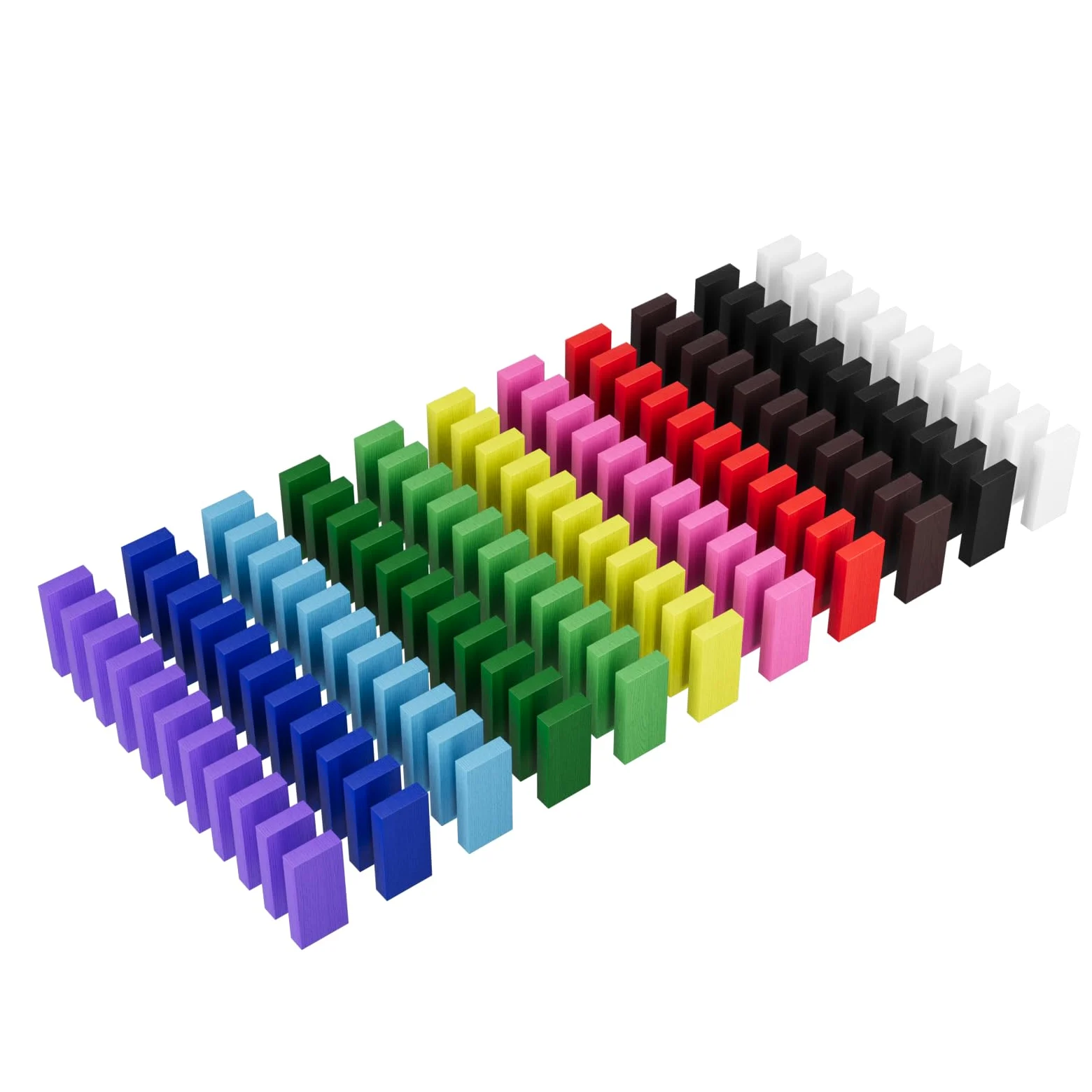 WELLGRO Domino - Mattoncini da costruzione in legno di pino ecologico, con sacchetto, blocchi di legno, colore atossico, numero di pezzi: 1200 pezzi