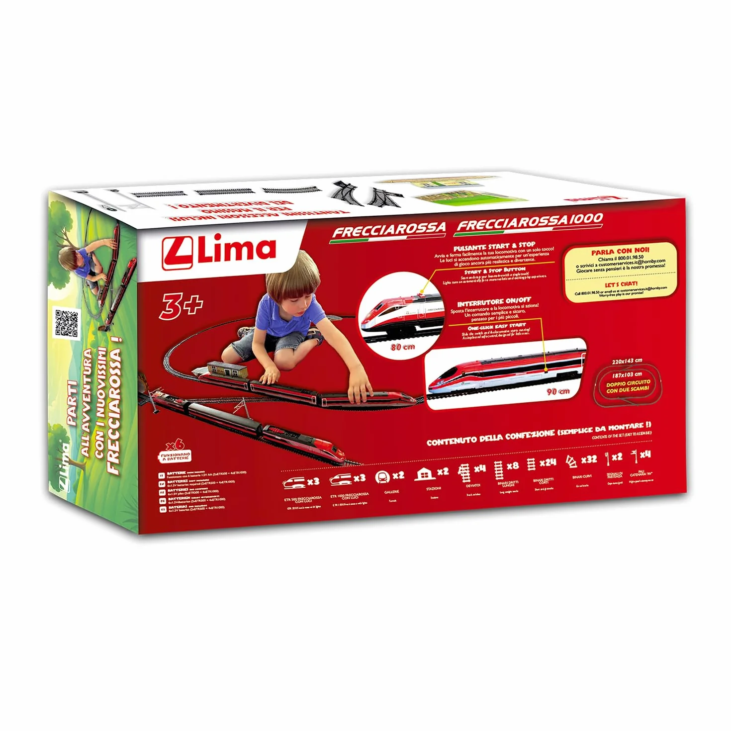 Lima Treno Set Frecciarossa 1:87, ETR500 e ETR1000, Modellino Scala HO, A Batterie, 3+ Anni