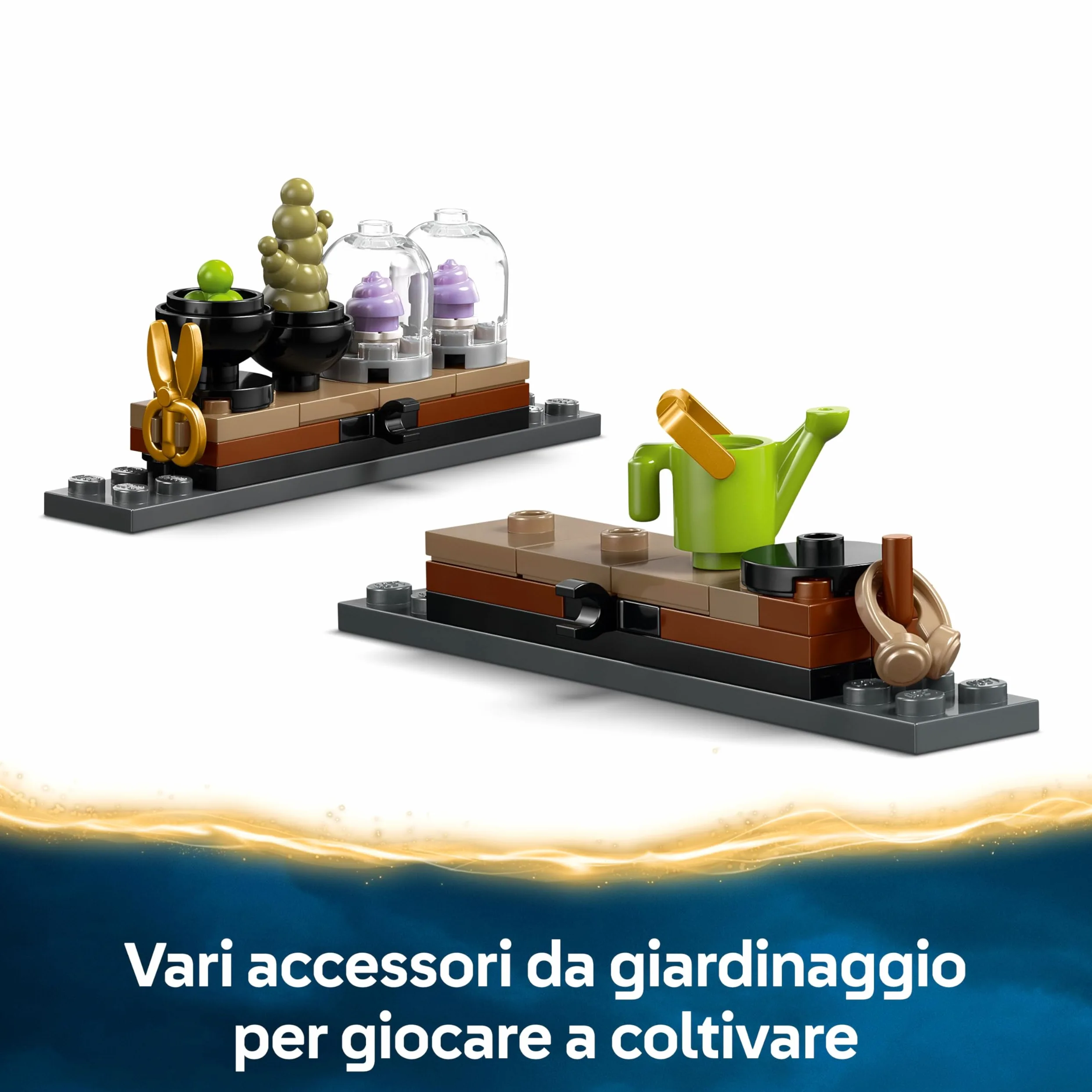 LEGO Harry Potter Castello di Hogwarts: Lezione di Erbologia con 3 Minifigure tra cui e Hermione Granger e Neville Paciock e 3 Piante Giocattolo di Mandragola - Regalo per Bambini da 8 Anni - 76445
