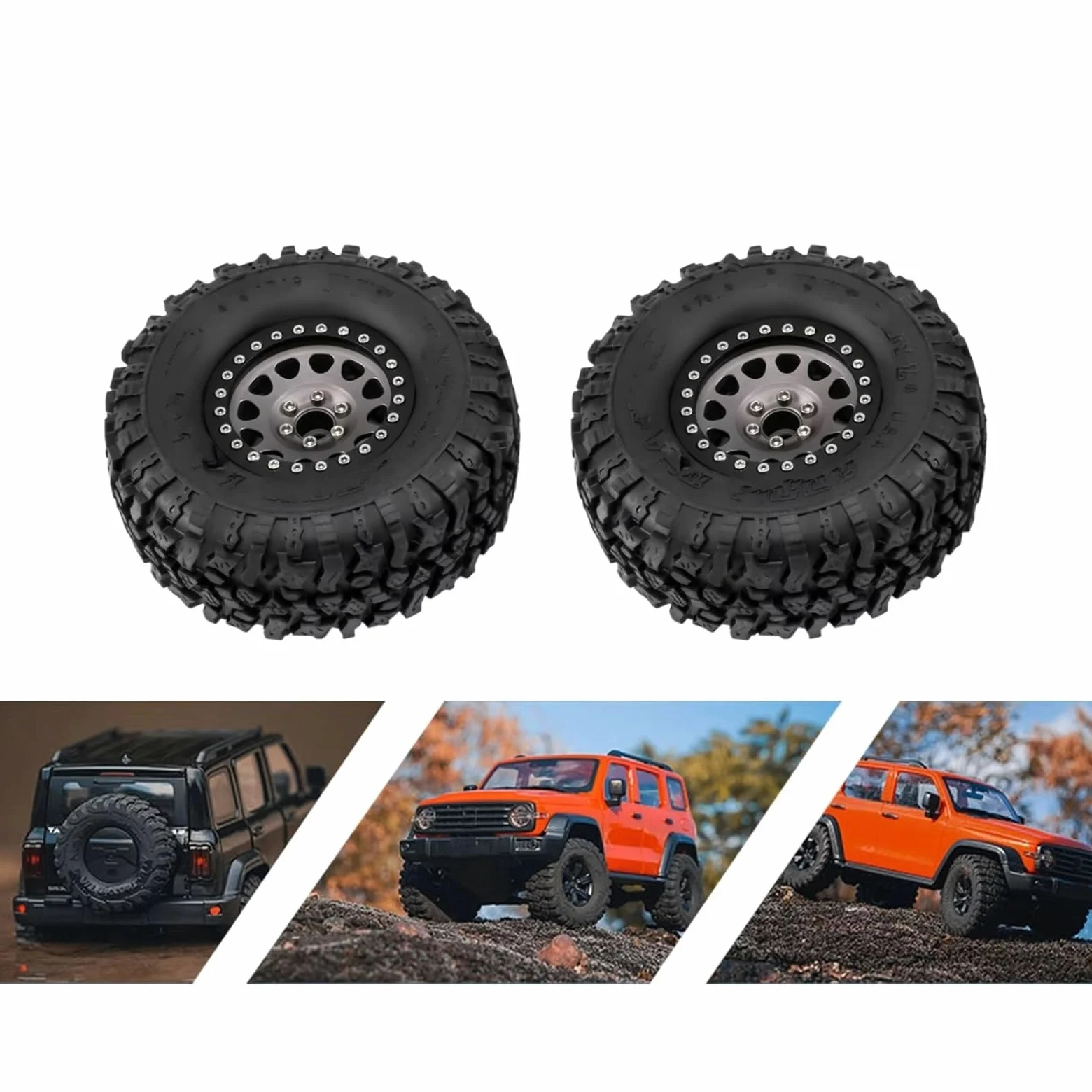 Compatibile Con Traxxas Per TRX4 Per TRX6 Per Axial Per SCX10 RR10 1/10 RC Crawler Car Parts 4 Pezzi In Metallo 2.2 Beadlock Cerchioni Pneumatici Set Accessori RC