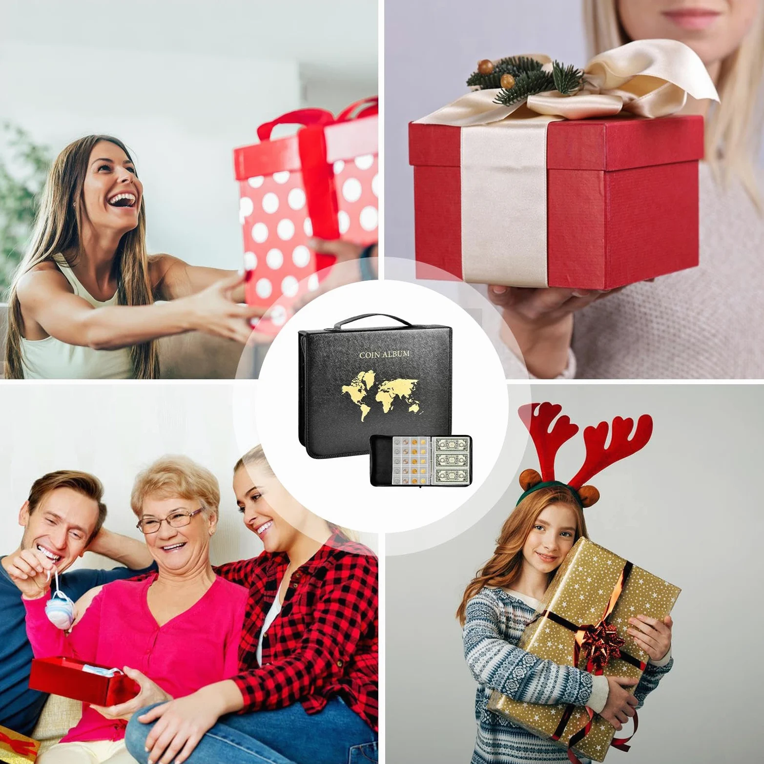 Album per monete per collezionisti, album per collezionisti di monete | regalo di Capodanno, album da collezione trasparente, portatile