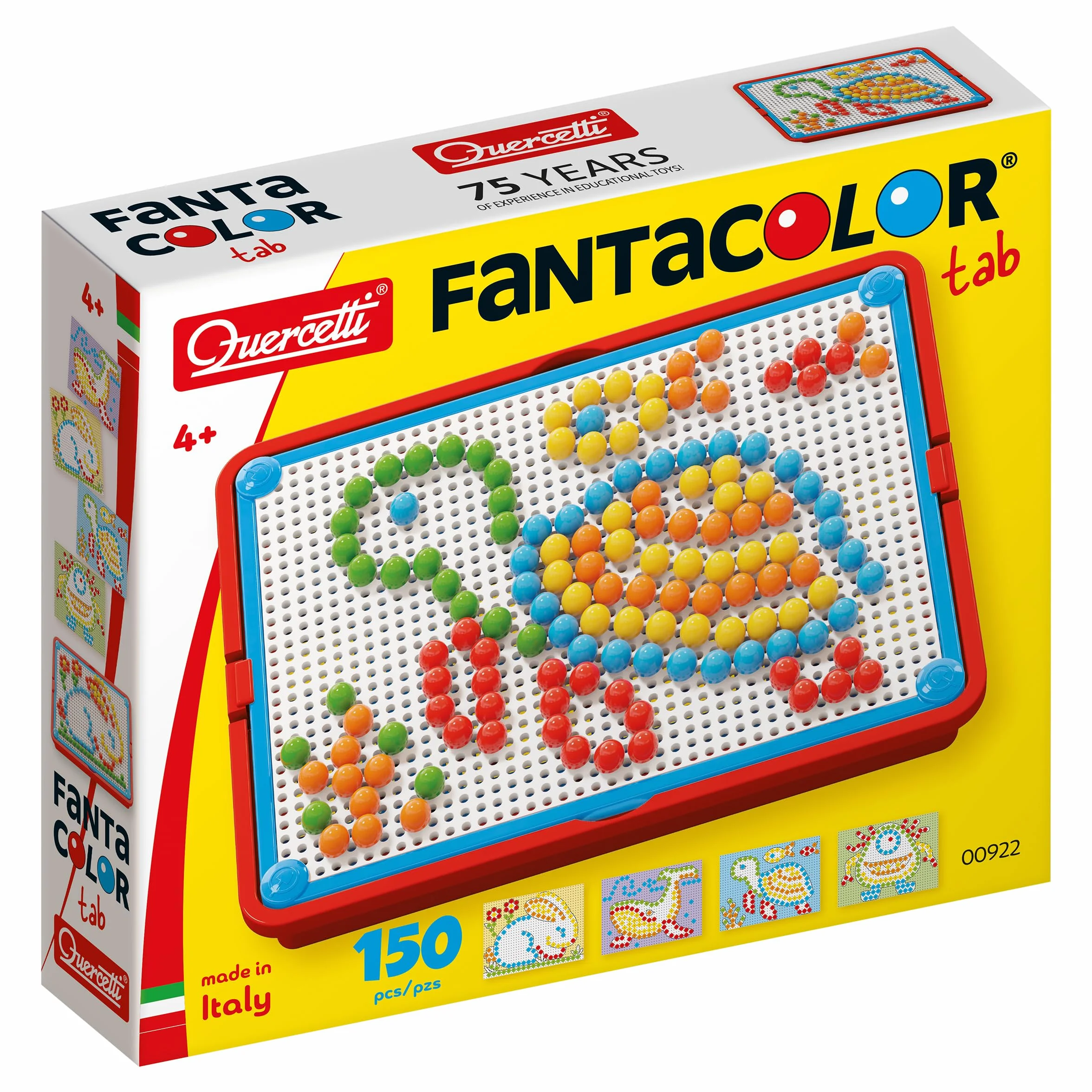 Quercetti FantaColor Tab 150 Chiodini Giochi da Tavolo Bambini 3-6 Anni Educativo Creativo Made in Italy