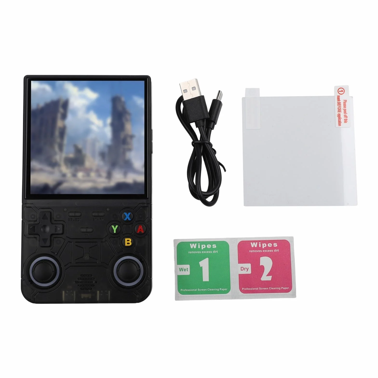 NexRen R36 Ultra 128 GB palmare console di gioco 4 pollici schermo HD retrò classico gioco portatile design ABS corpo per viaggi casa (Whtie)