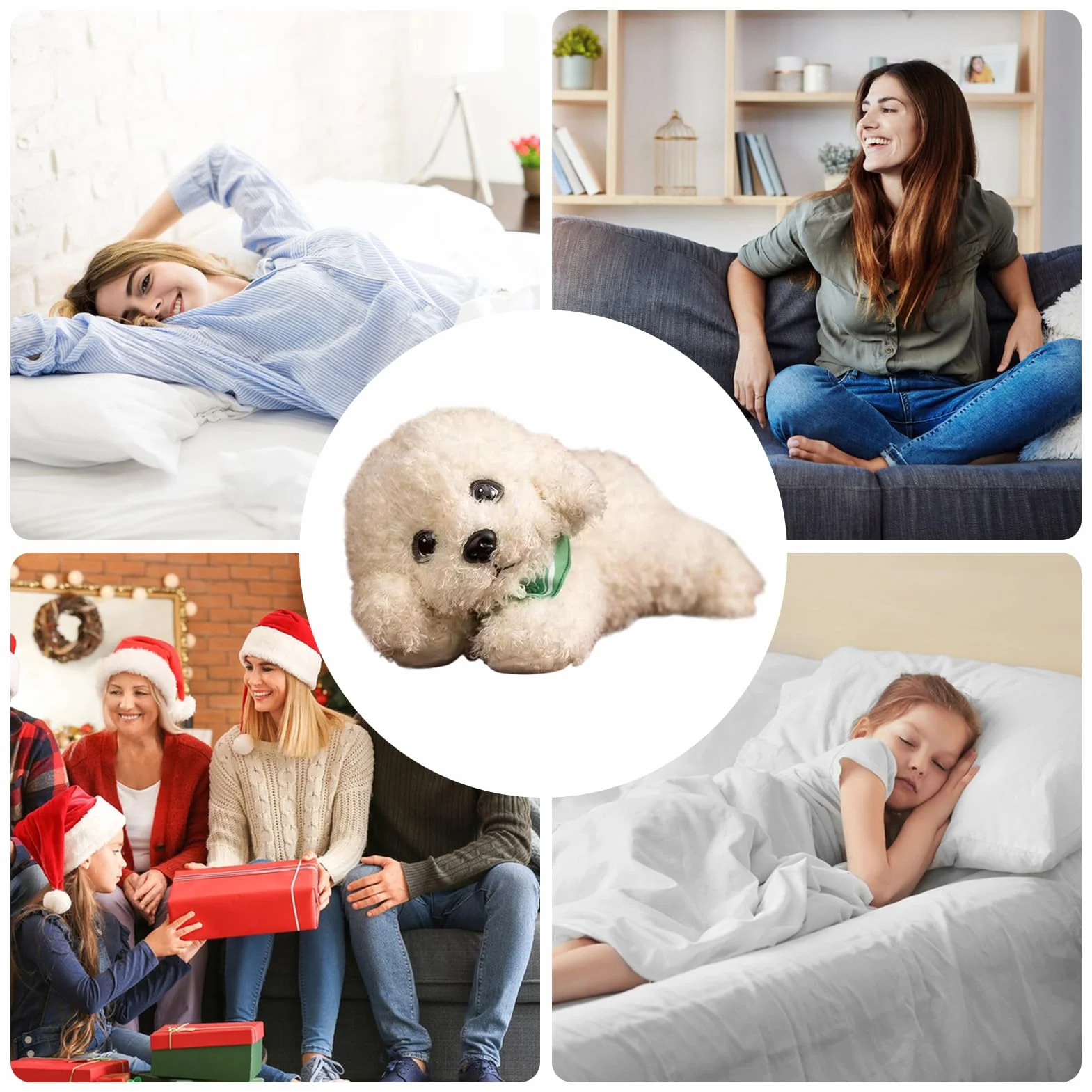 Peluche realistico per cani: morbido barboncino fatto a mano, comodo compagno di sonno | Ideale per bambini, donne e anziani, per un sonno ristoratore, relax e durante il riposino