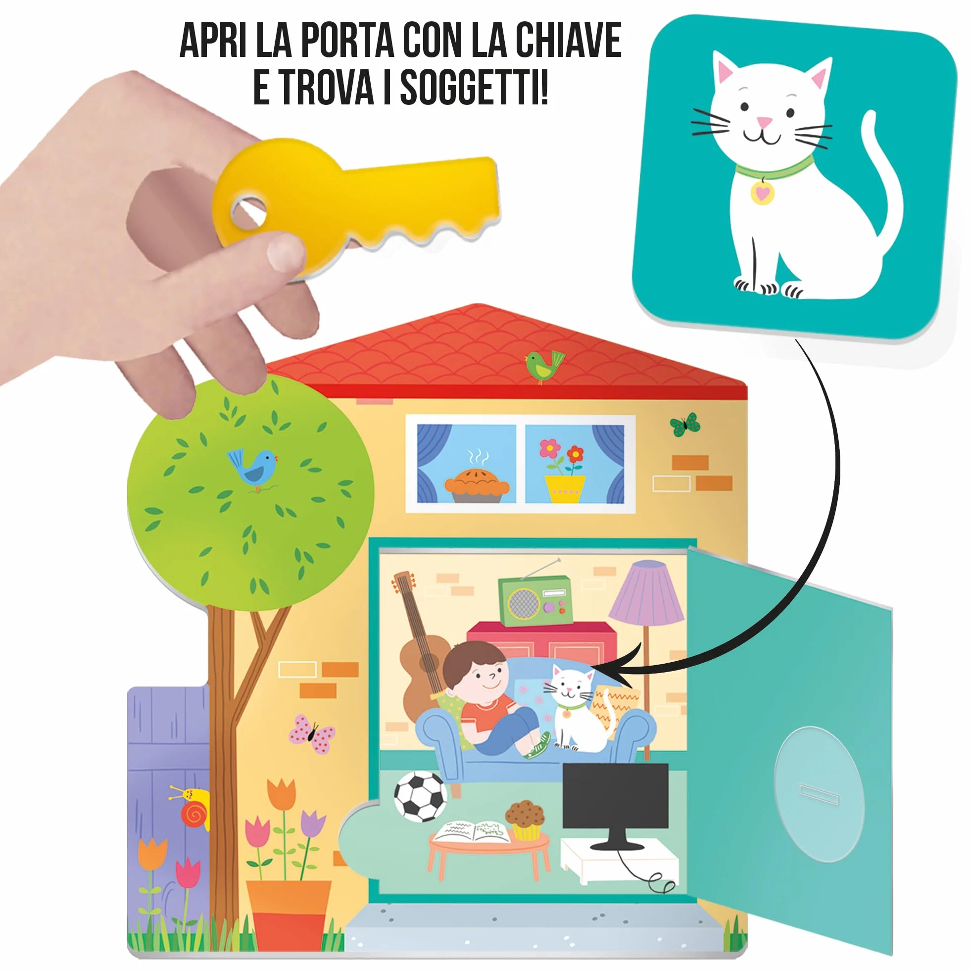 HEADU - Cerca Apri e Trova Montessori - Memoria e Osservazione per i Più Piccoli | Gioco Educativo Montessori 2 3 4 5 Anni, Gioco Memoria Bambini, Attività con Chiave Apri e Chiudi, Made in Italy