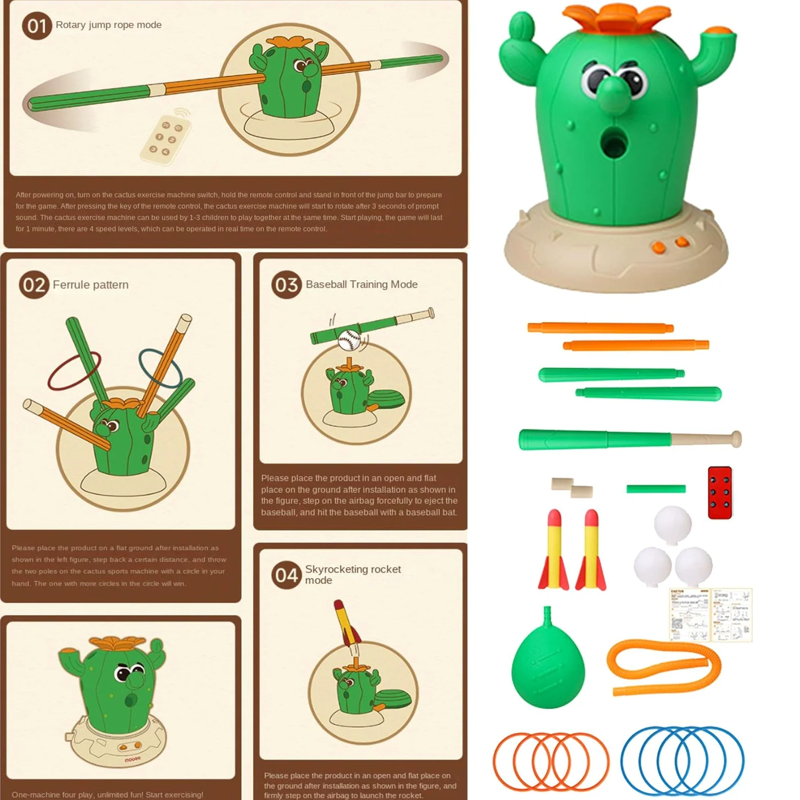Giocattoli interattivi per saltare e lanciare musicalmente,4 in 1 divertente lancio interattivo giocattolo interattivo per bambini - Per interni, esterni, cortile, scuola, giardino, festa, compleanno