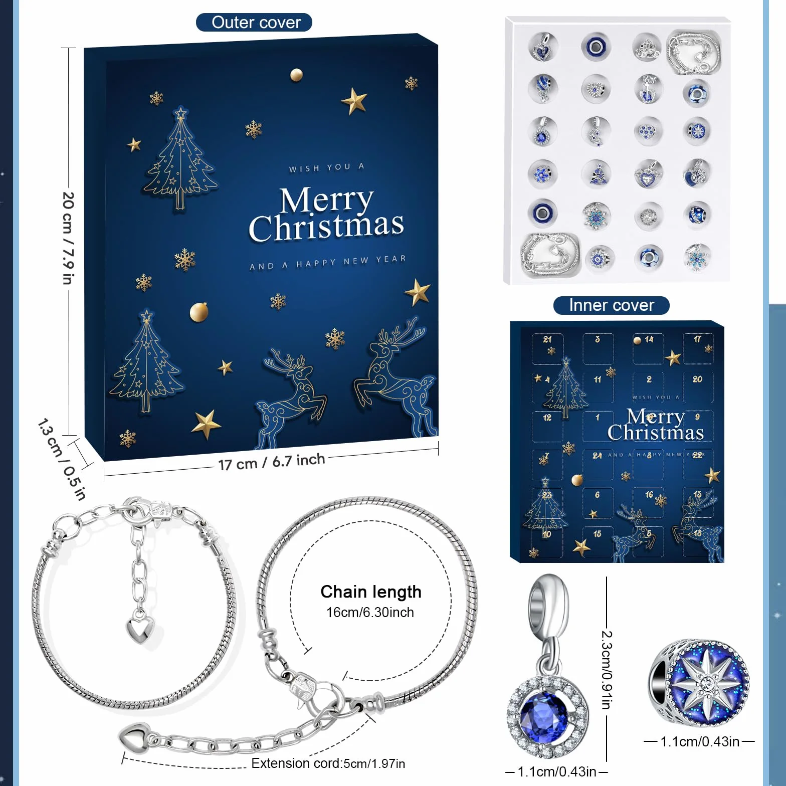 Calendario Avvento Gioielli 2026 Bambina Donna, Calendario Avvento Bracciale Bambini Kinder Fai da Te, Braccialetti Regalini Sorprese Regalo di Natale per Ragazza Donna